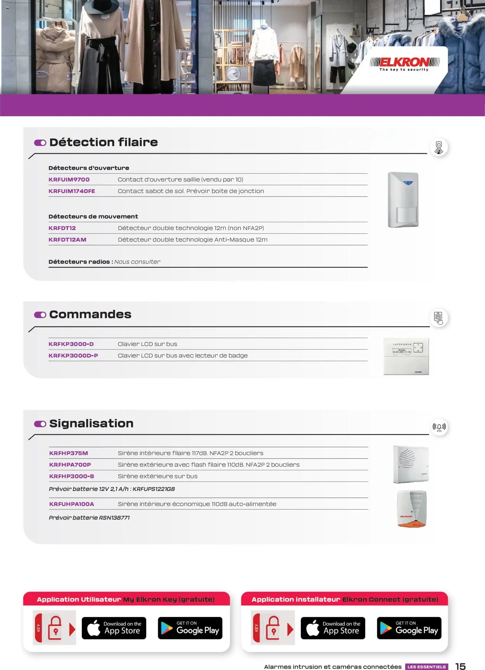 {H1} | Page: 15 | Produits: Clavier, Store, Batterie, Thé