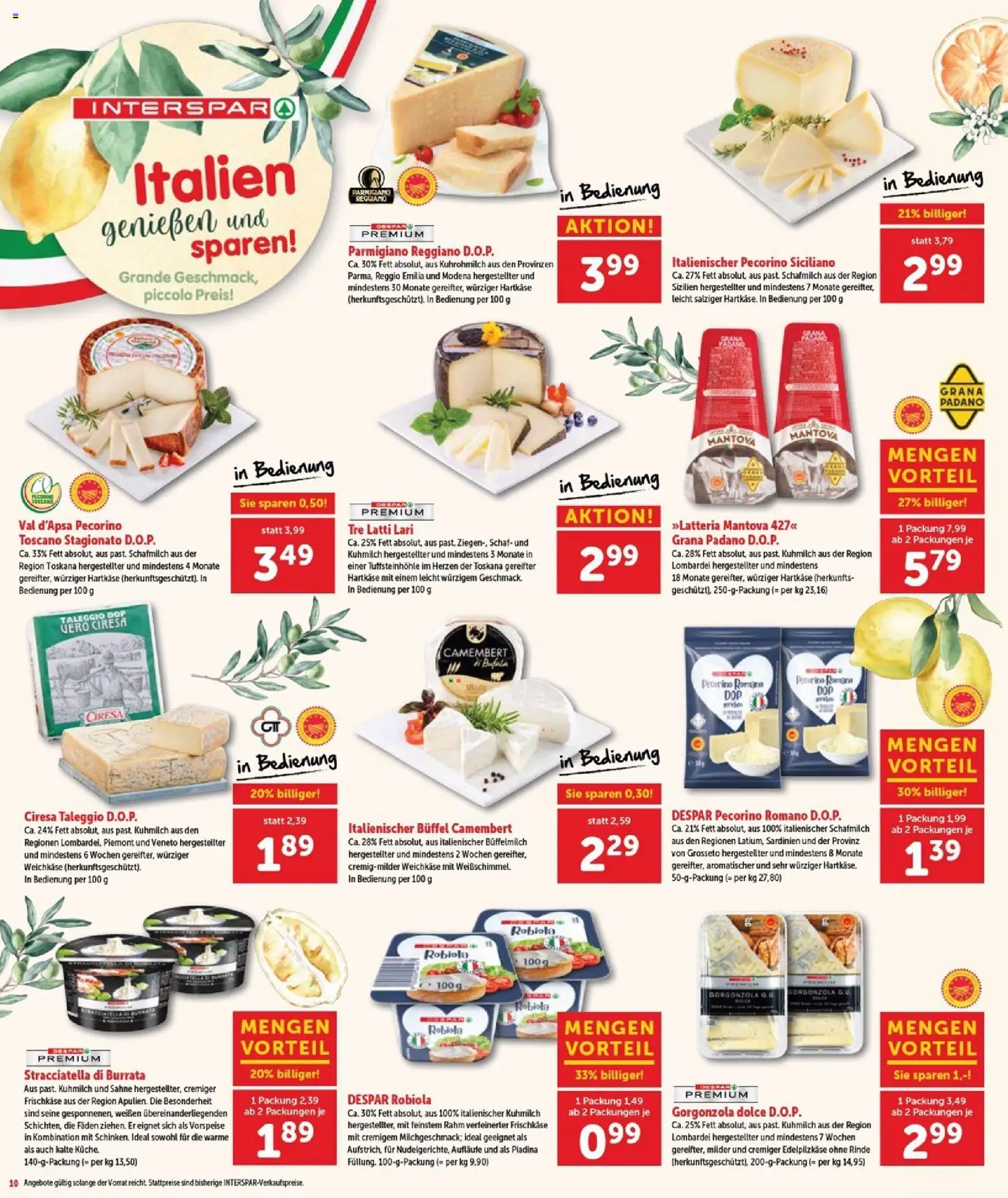 Interspar Flugblatt - Burgenland gültig ab 09.04.2026 | Seite: 10 | Produkte: Sahne