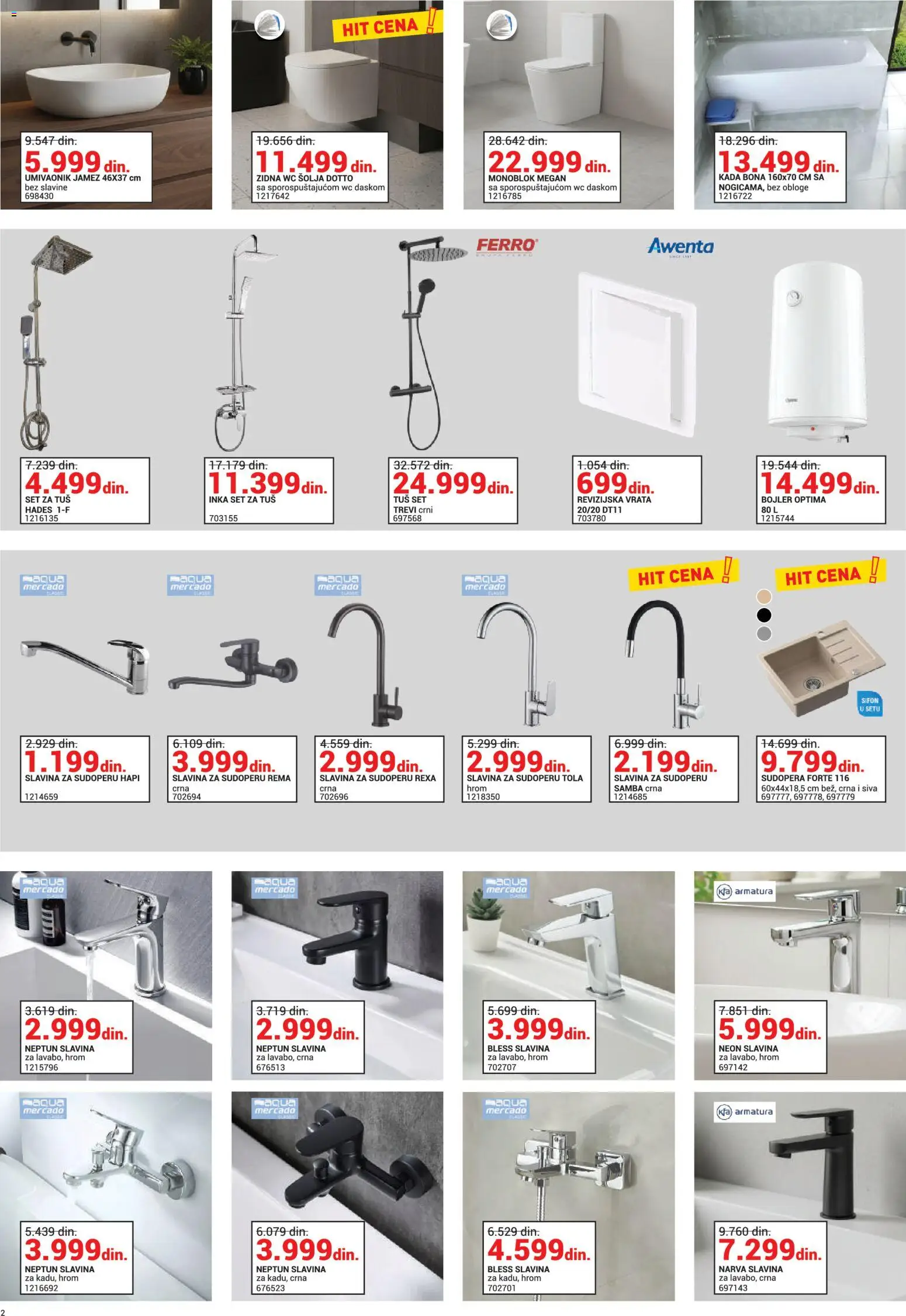 Emmezeta katalog - važi od 01.12.2025 | Strana: 2 | Proizvode: Vrata, Wc, Tuš, Šolja