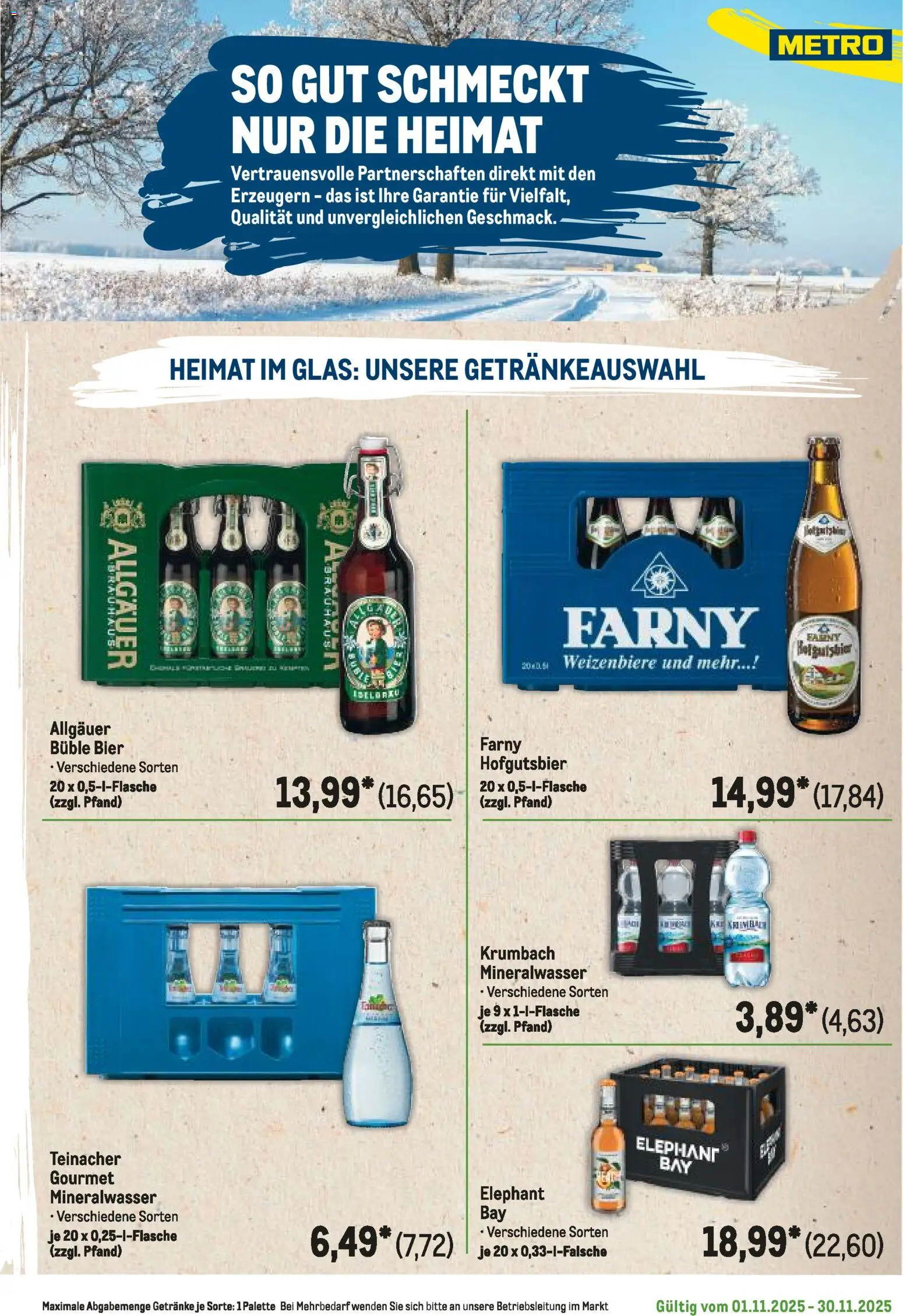 Metro Regionaler Flyer – gültig ab 01.11.2025 | Seite: 105 | Produkte: Bier, Mineralwasser