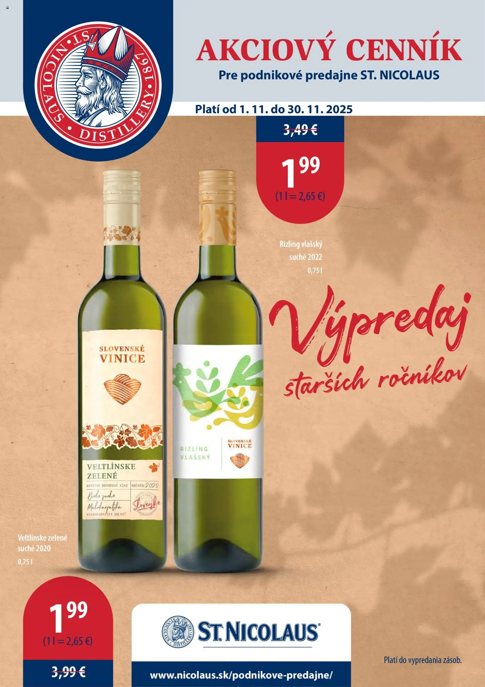 Nové St. Nicolaus akcie – leták je platný od 01.11.2025 | Strana: 1 | Produkty: Víno