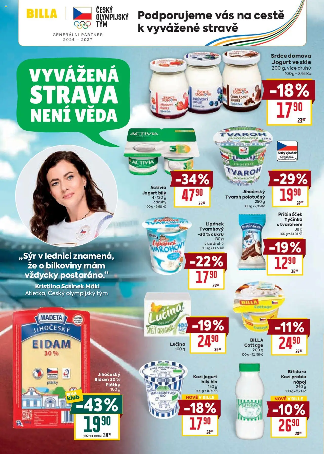 Billa Velký leták od 13.08.2025 | Strana: 10 | Produkty: Jogurt, Tvaroh, Eidam, Kozí jogurt