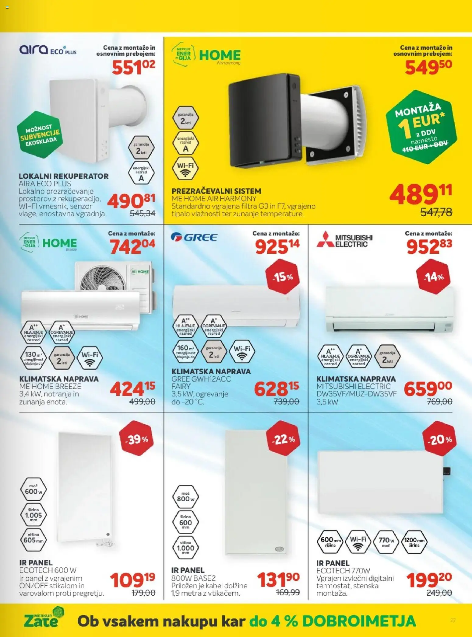 Novi Merkur katalog ponudbe – veljaven od 03.12.2025 | Stran: 27 | Izdelki: Kabel, Klimatska naprava