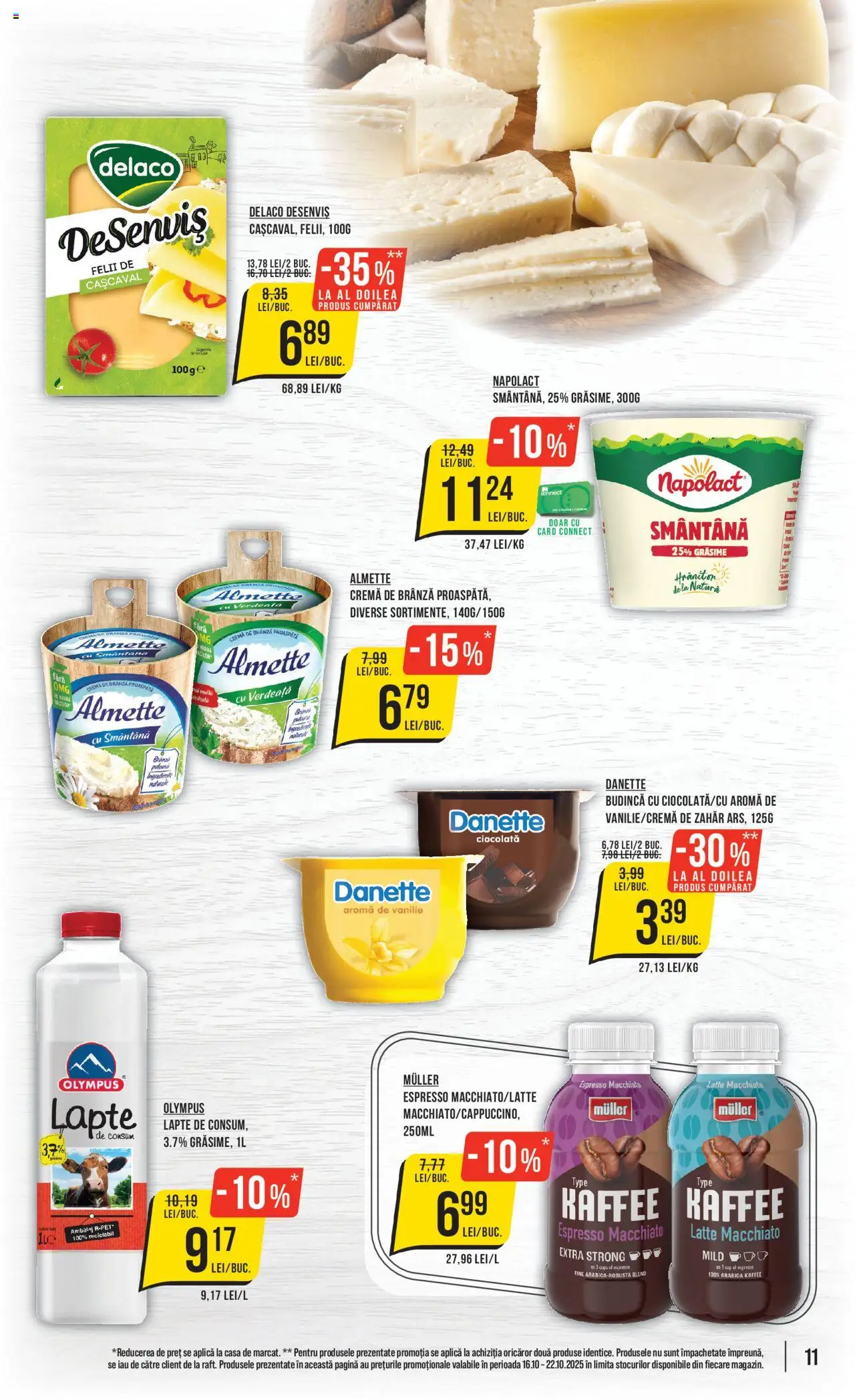 Noul catalog Mega Image – valabil de la 16.10.2025 | Pagină: 11 | Produse: Light Kedi Konservesi, Brânză, Ciocolată, Cremă de brânză