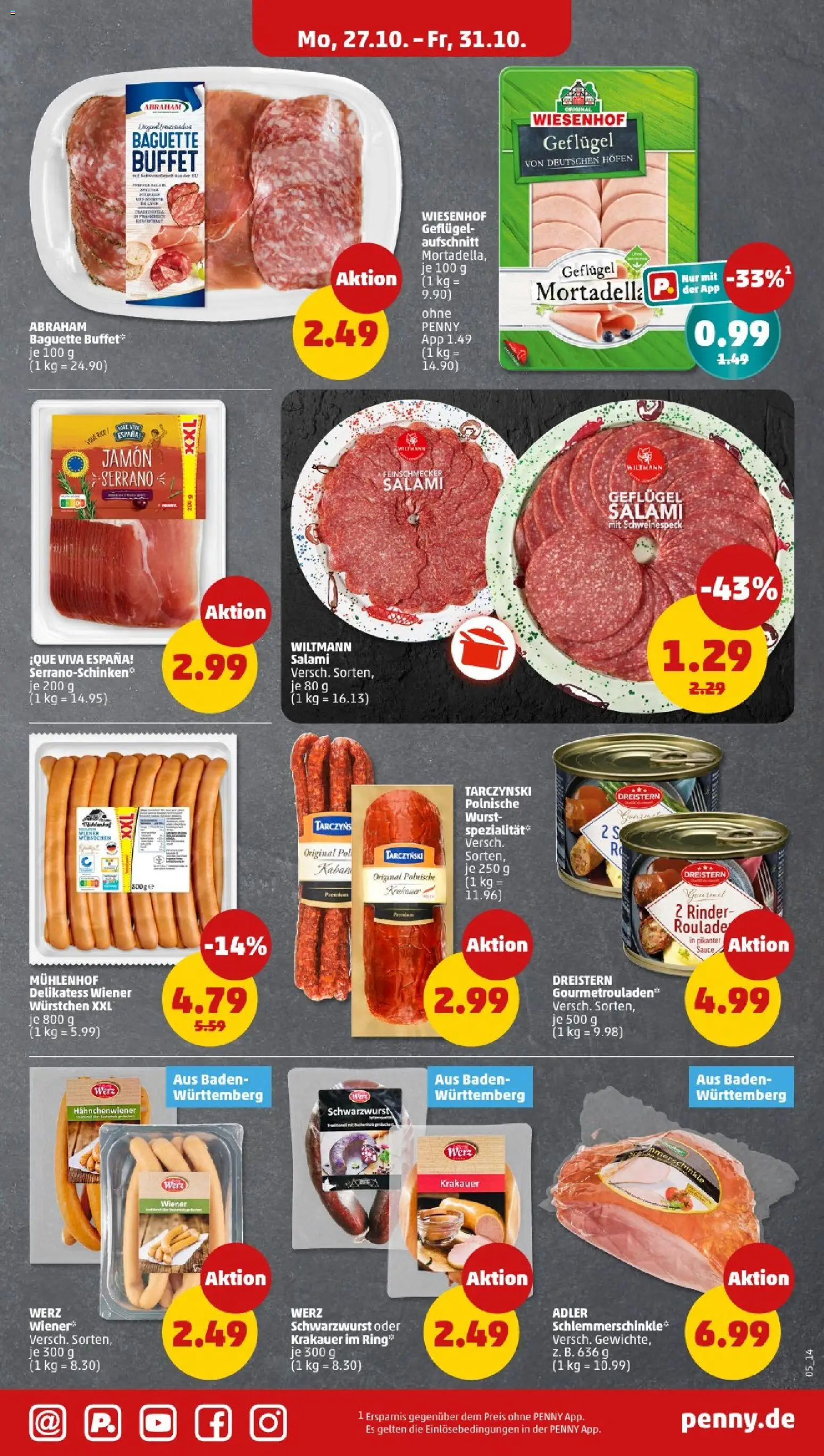 Penny - Baden-Württemberg – gültig ab 27.10.2025 | Seite: 7 | Produkte: Baguette, Wurst, Salami