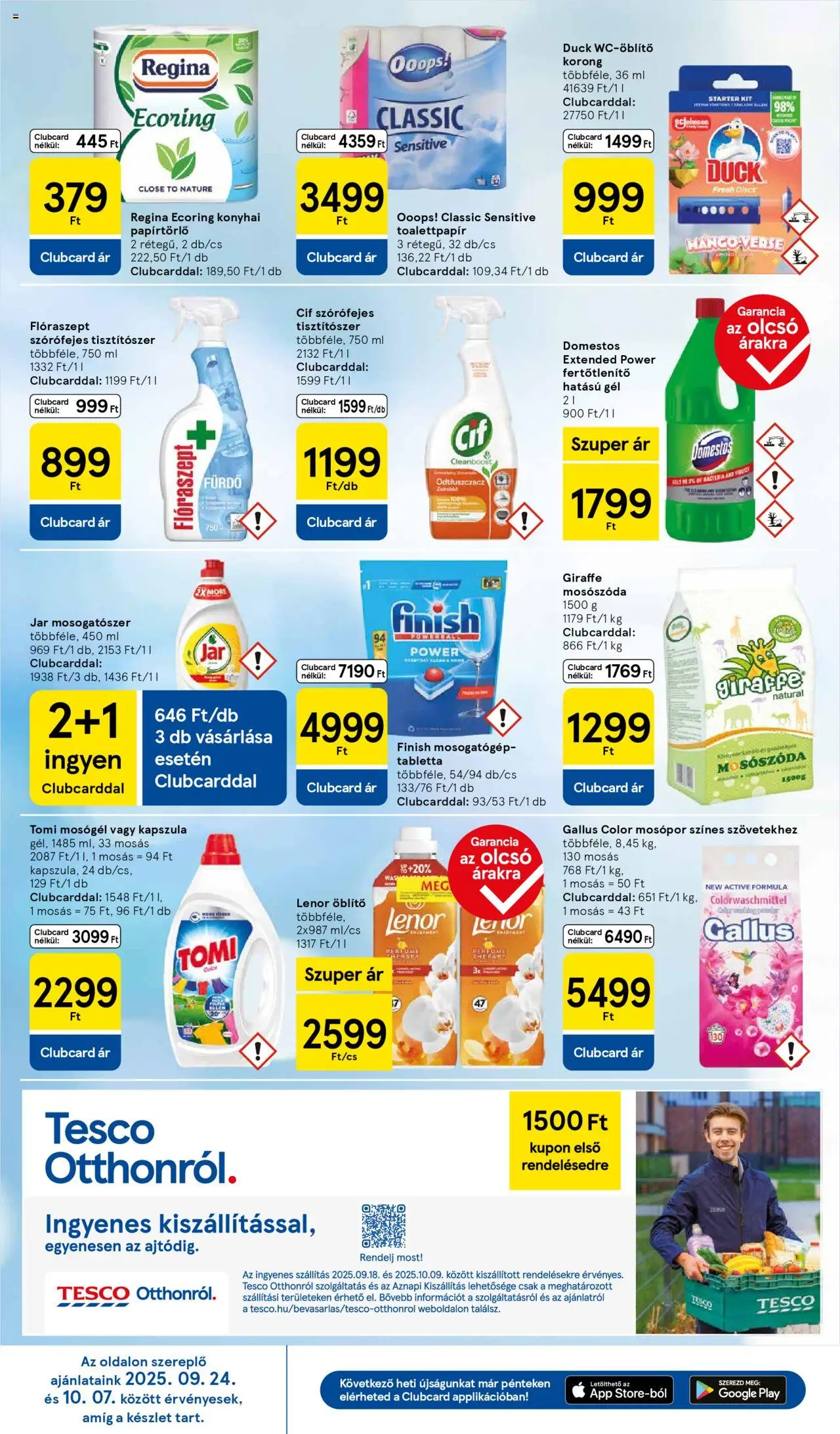 Tesco akciós ujság - amely érvényes a következő dátumtól: 02.10.2025 | Oldal: 8 | Termékek: Jar mosogatószer, Papírtörlő, Mosópor, Mosogatószer