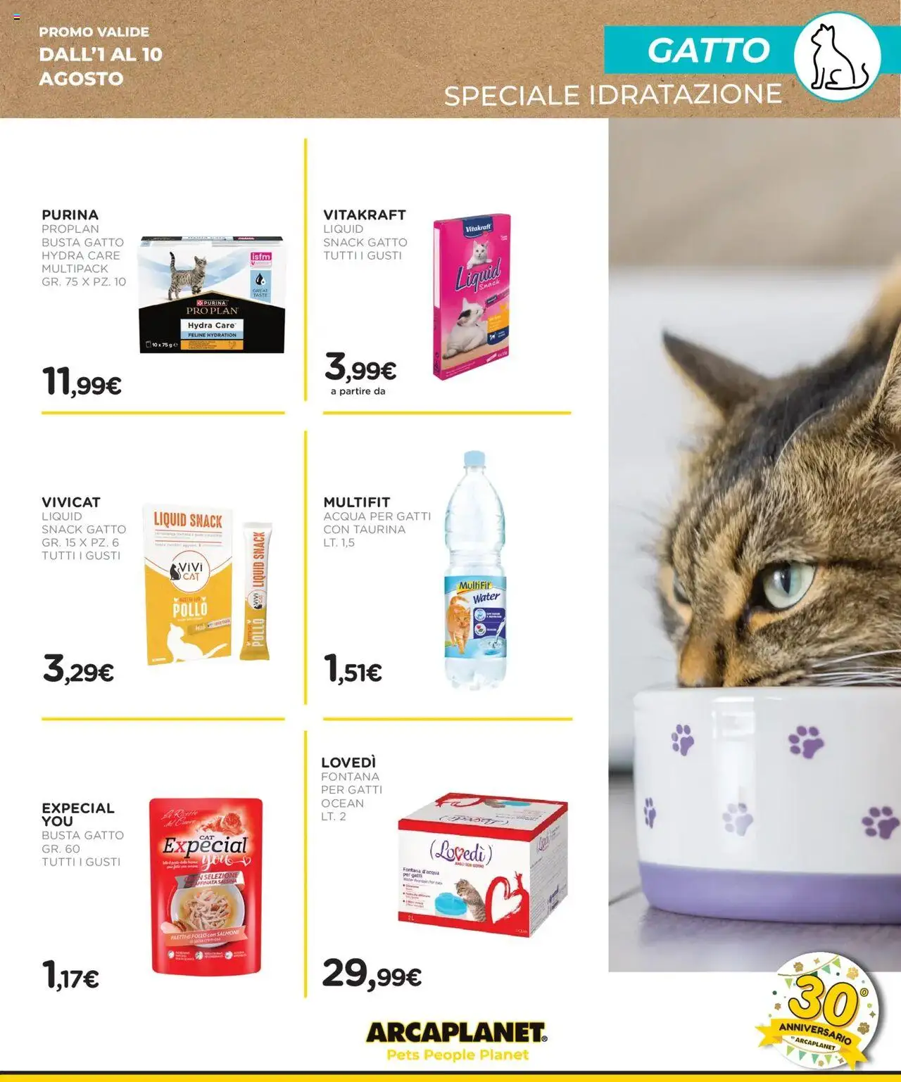 Volantino Arcaplanet del 01.08.2025 | Pagina: 21 | Prodotti: Pollo, Salmone, Acqua