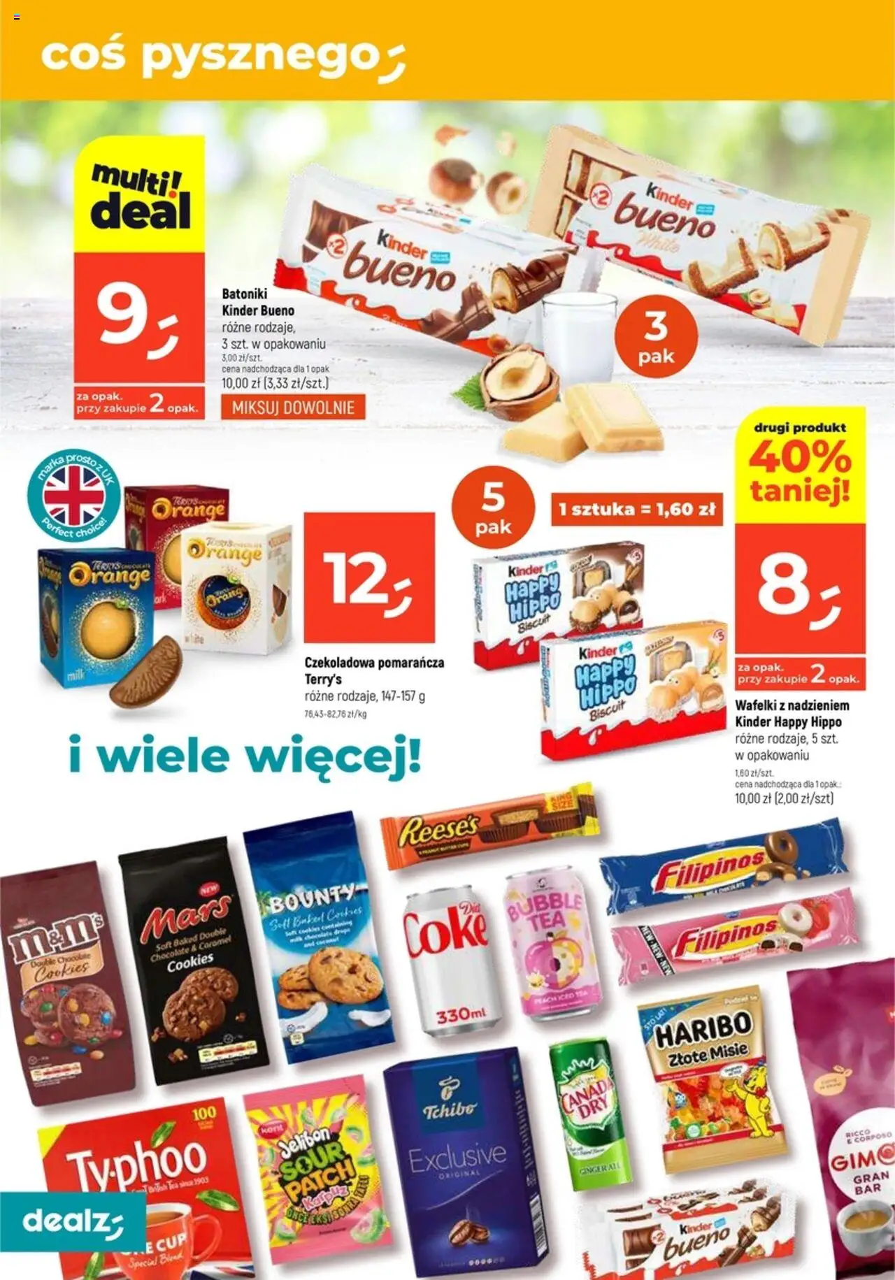 Dealz Gazetka - Wielkie otwarcie Poznań od 23.09.2025 | Strona: 4 | Produkty: Czekoladowa, M&M's, Tchibo, Kinder Bueno