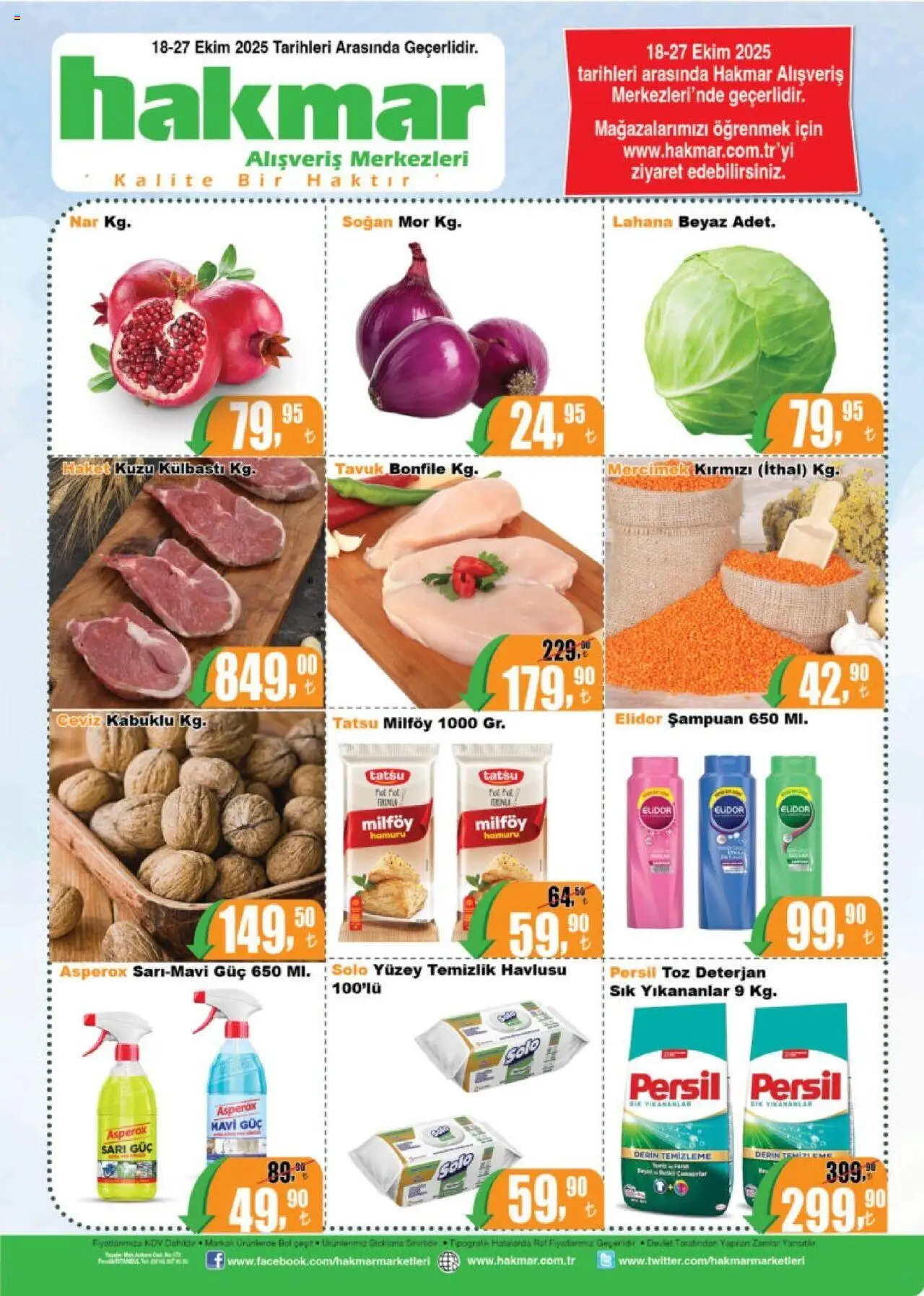 Hakmar Katalog - 18.10.2025 tarihinden itibaren geçerlidir | Sayfa: 8 | Ürünler: Deterjan, Soğan, Ceviz, Nar