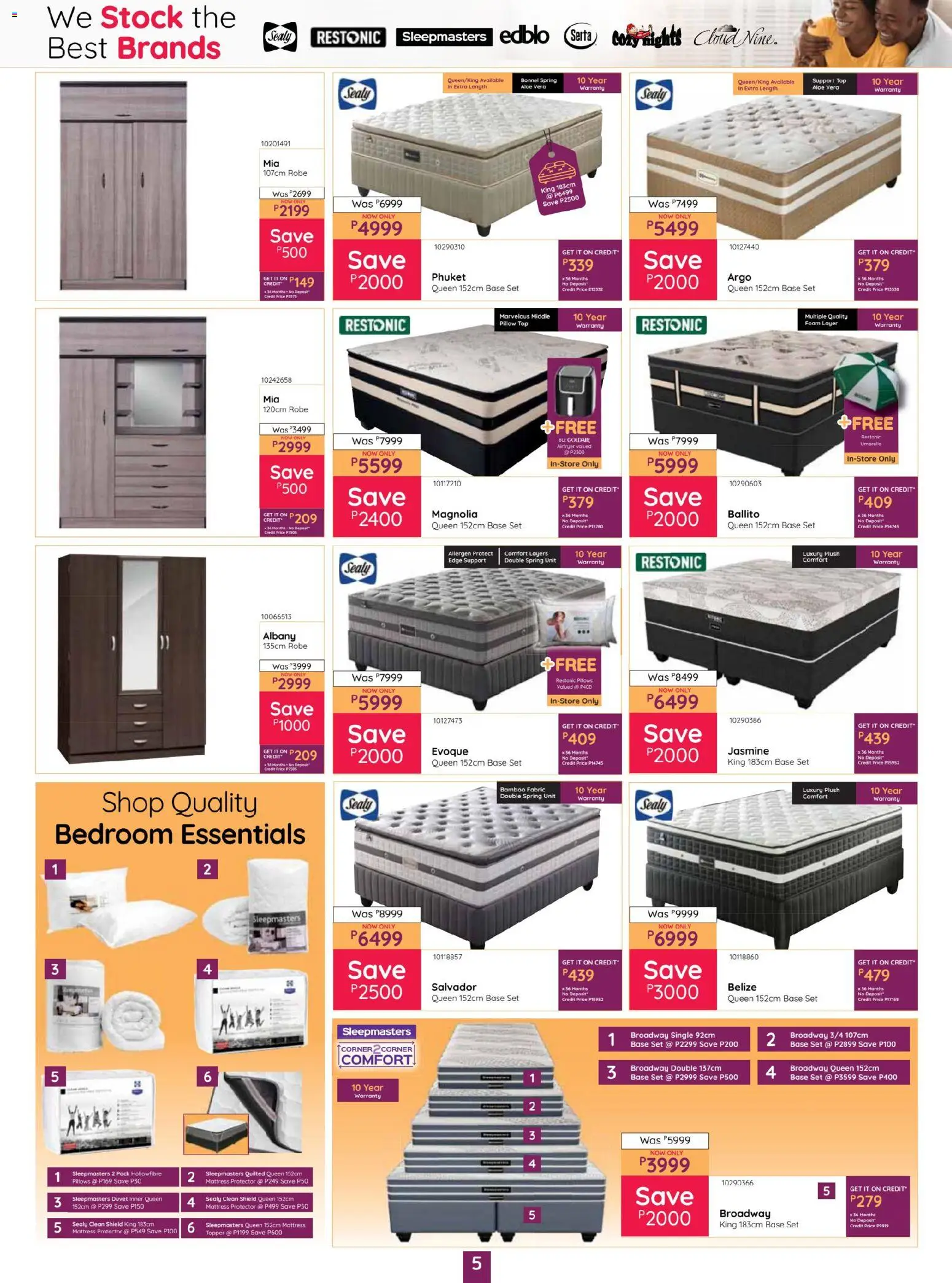 New Bradlows catalogue – valid from 29.12.2025 | Page: 5 | Products: Duvet, Mattress, Stock, Foam