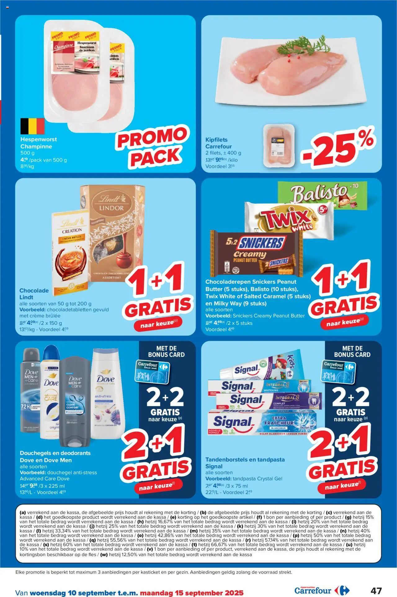  | Pagina: 47 | Producten: Twix, Snickers, Crème, Tandpasta