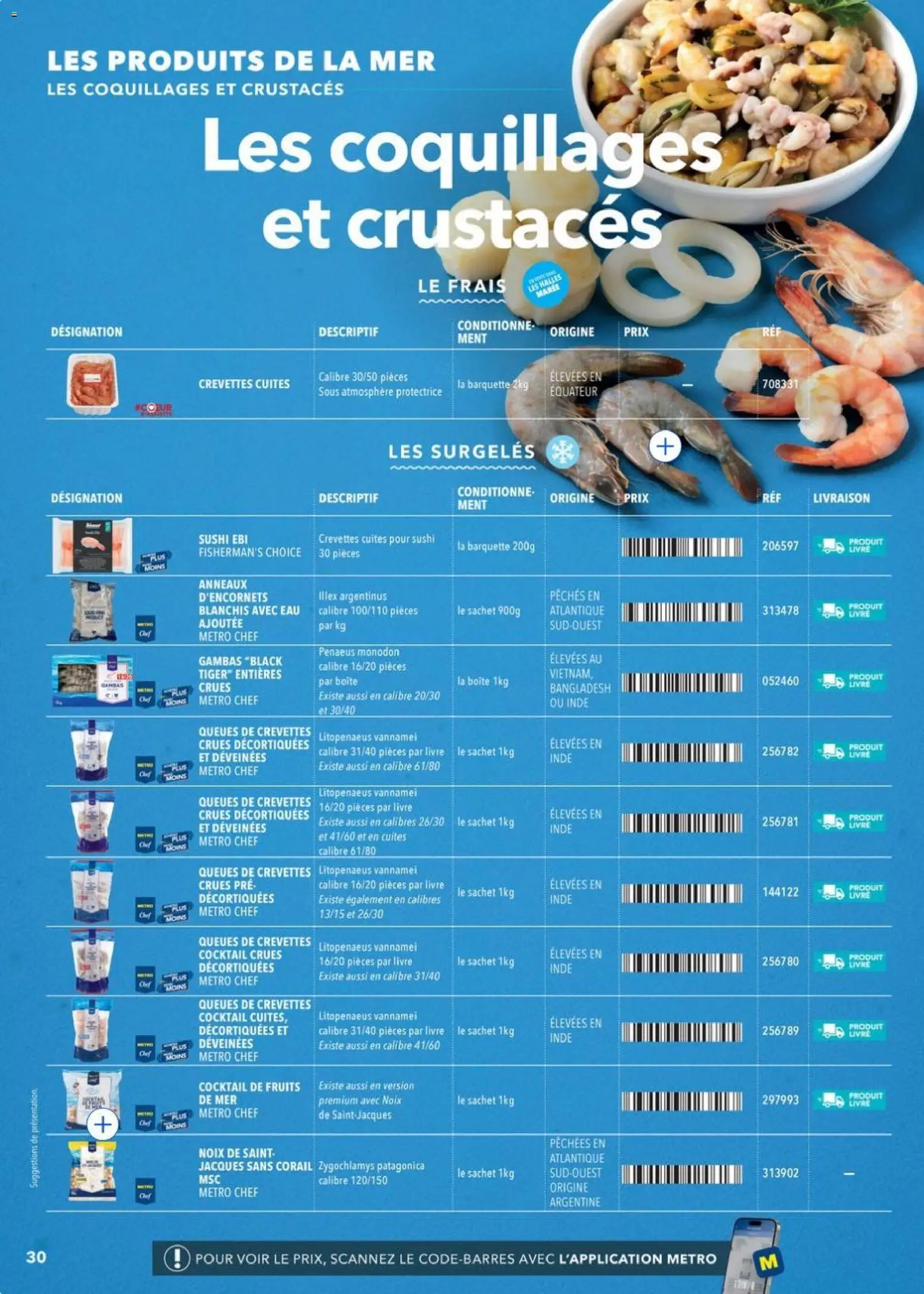 {H1} | Page: 30 | Produits: Sushi, Crevettes crues, Livre, Noix