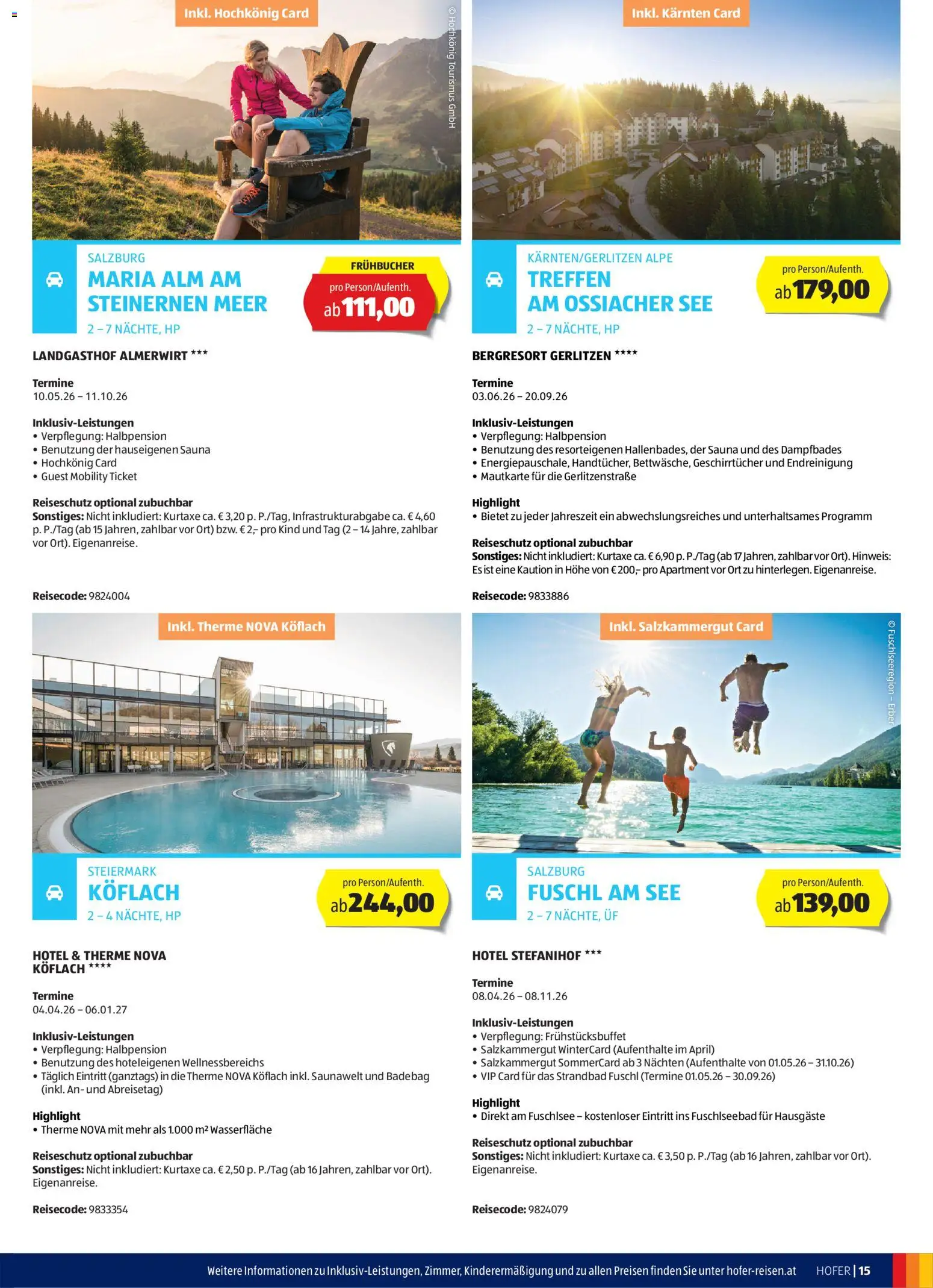 Hofer - Hofer Reisen Katalog gültig ab 01.04.2026 | Seite: 15