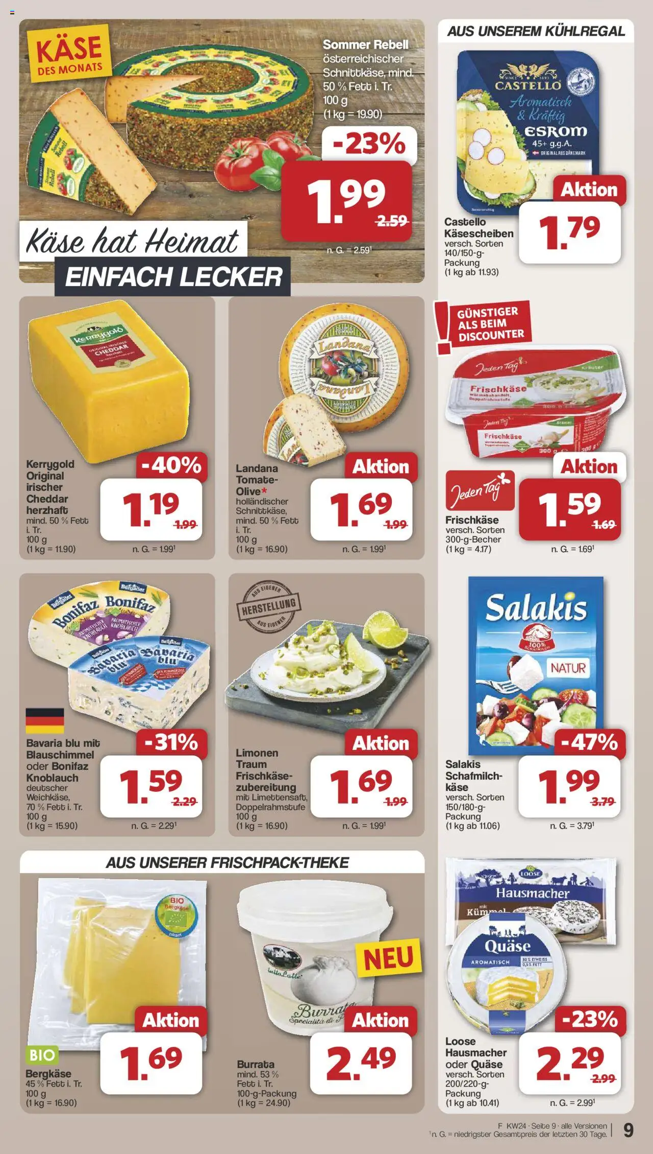 Famila Nordwest Prospekt 	 - gültig ab dem 10.06.2025 | Seite: 9 | Produkte: Feta, Burrata, Knoblauch, Frischkase