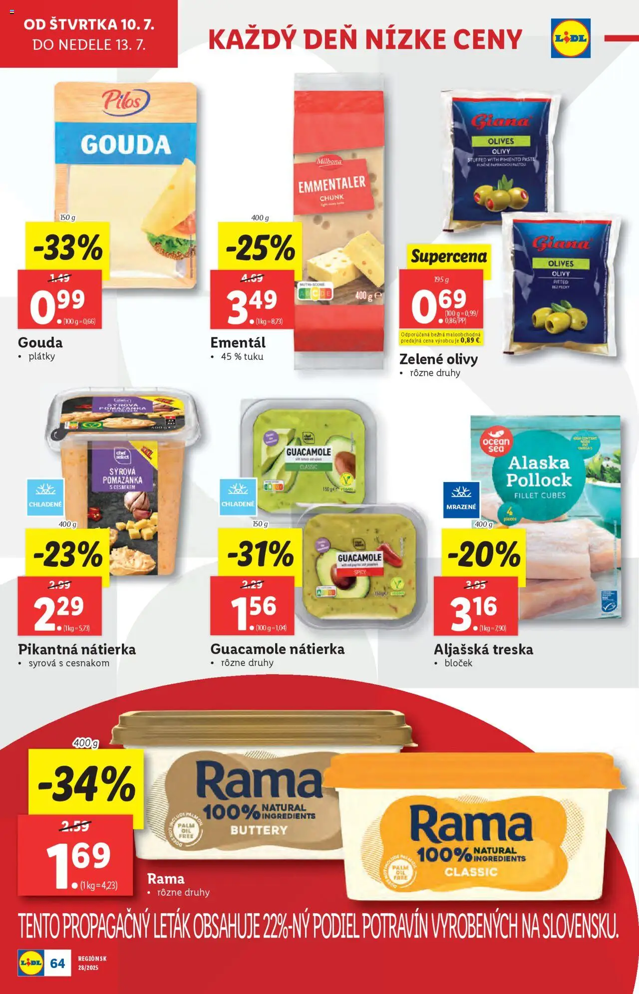 Lidl leták │ platný od 07.07.2025 | Strana: 76 | Produkty: Gouda, Rama, Treska