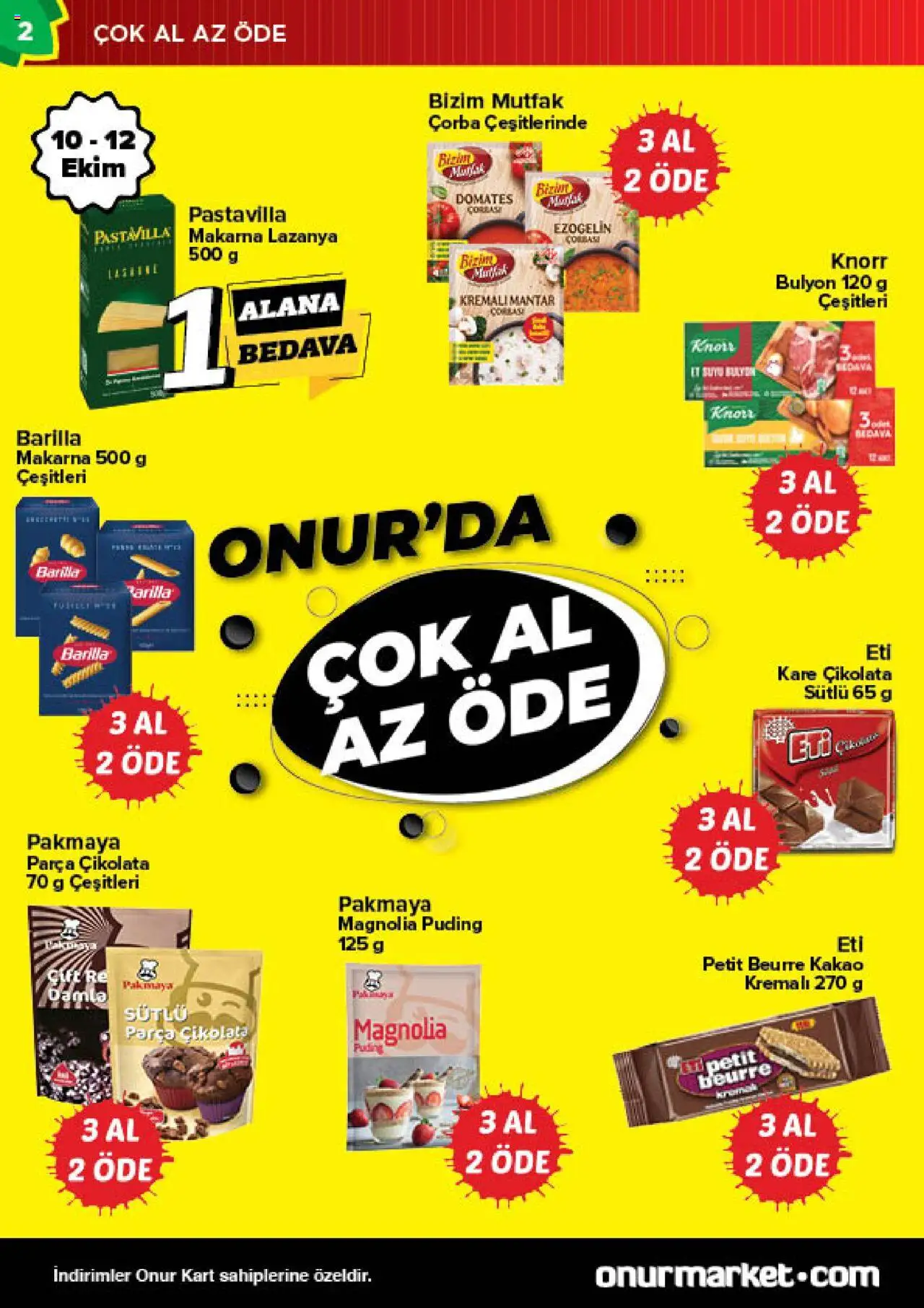 Onur Market Katalog -Trakya - 30.09.2025 tarihinden itibaren geçerlidir | Sayfa: 2 | Ürünler: Çikolata, Domates, Makarna, Mantar