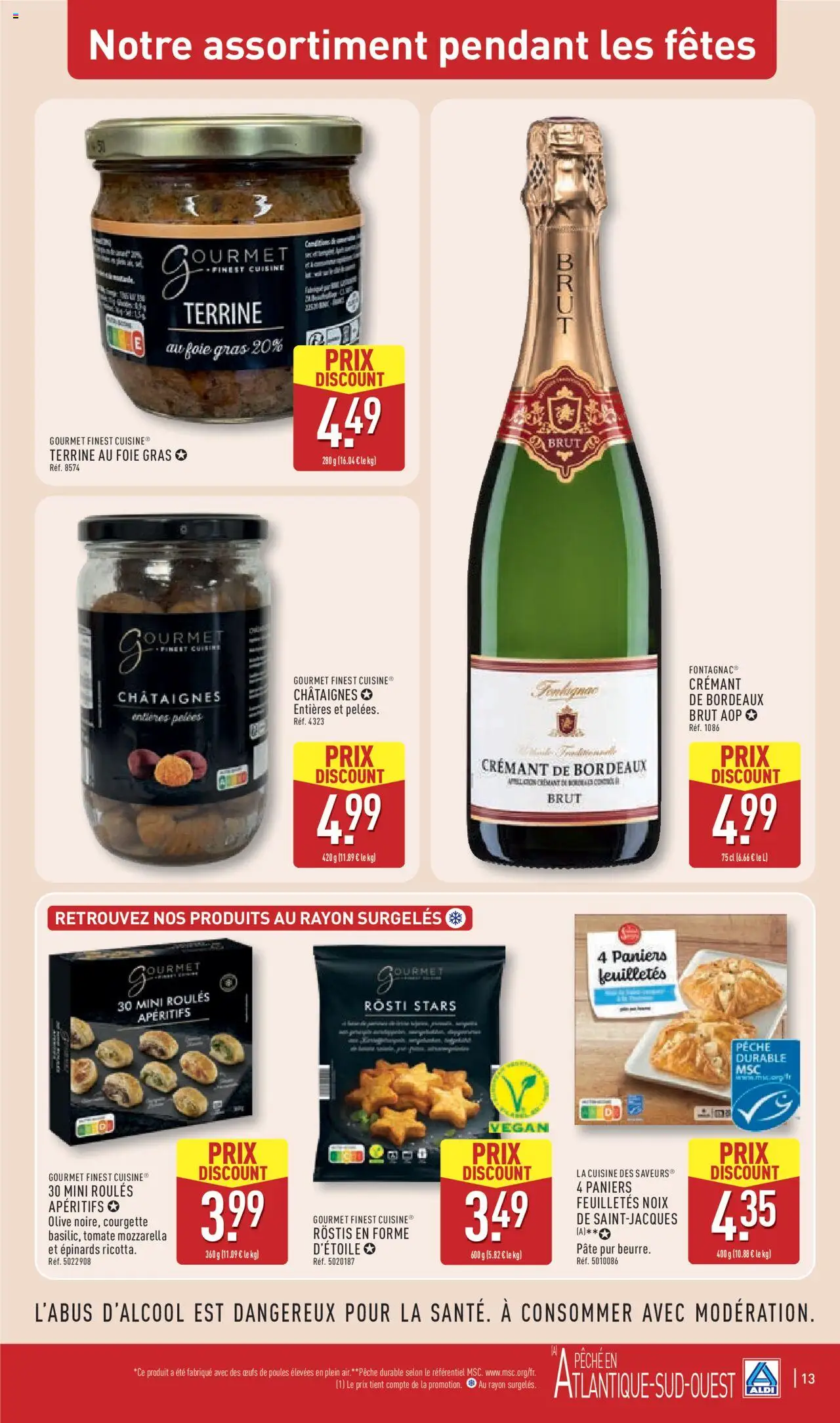 {H1} | Page: 17 | Produits: Pêche, Courgette, Mozzarella, Crémant