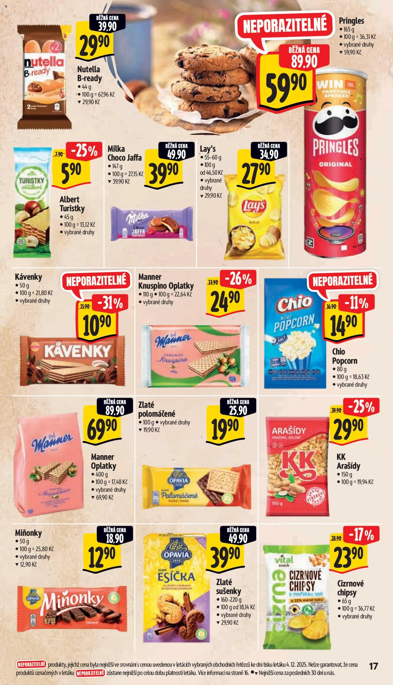 Albert leták - Supermarket od 10.12.2025 | Strana: 25 | Produkty: Lay's, Oplatky, Sušenky, Nutella