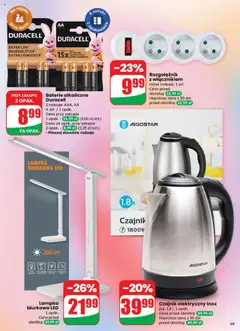 Baterie alkaliczne Duracell, 2 rodzaje: AAA, AA 4 szt. / 1 opak. Cena przy zakupie 1 opak. - 11,99 zł (3,00 zł/szt.) Cena za opak. przy zakupie 2 opak. - 8,99 zł (2,25 zł/szt.) • Mieszaj dowolnie rodzaje od 10.09.2025 | Strona: 59