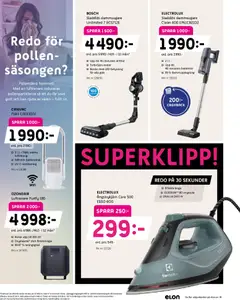 Elon erbjudanden - Förhandsvisning av reklamblad från butik Elon aktuell från 23.03.2026 | Sida: 9 | Produkter: Dammsugare, Fläkt, Luftrenare, Fjärrkontroll