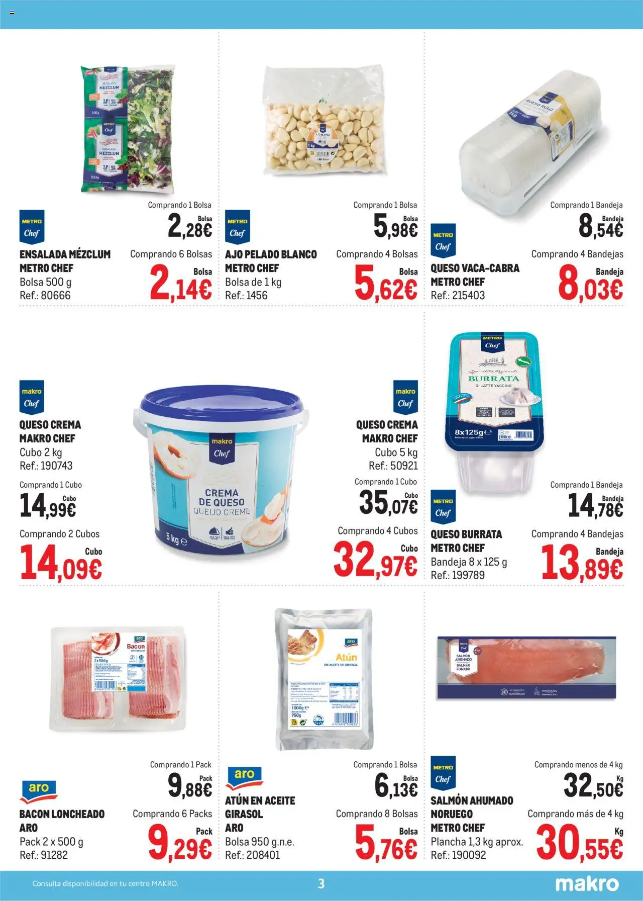 Makro - Imprescindibles Sur │ válido desde el 09.09.2025 | Página: 3 | Productos: Queso, Aceite de girasol, Bolsa, Bandeja