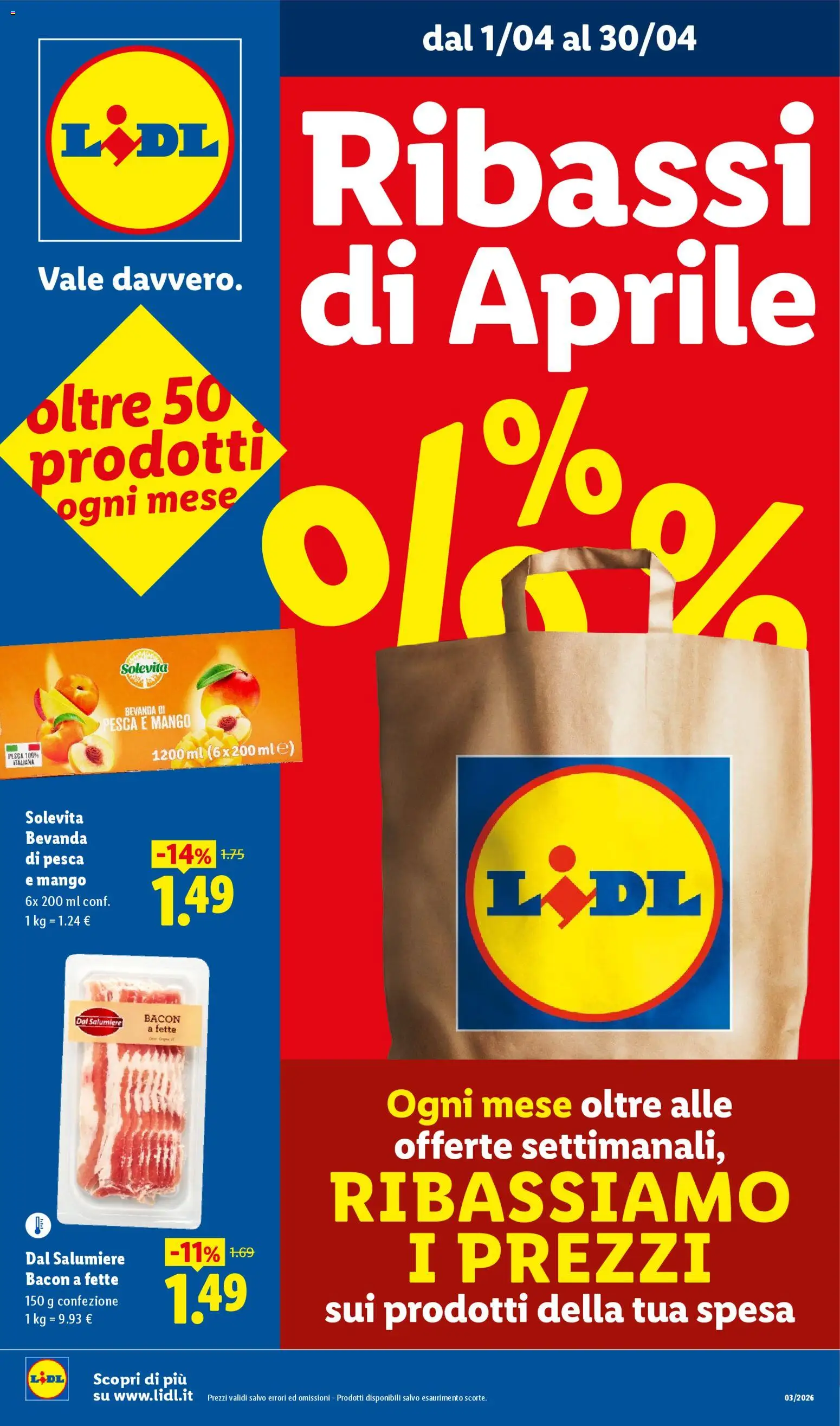 Volantino Lidl del 01.04.2026 | Pagina: 1 | Prodotti: Mango, Pesca