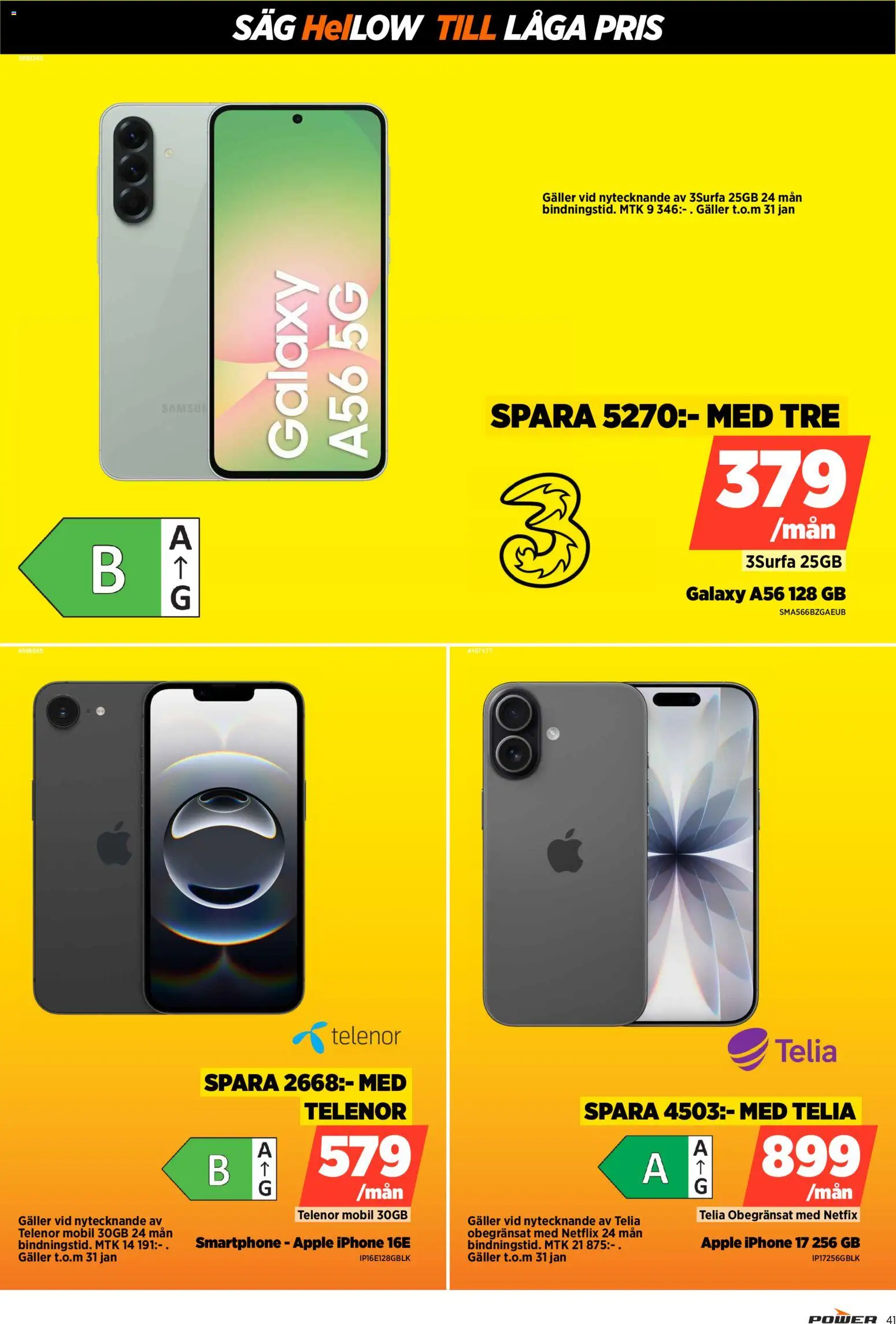 Power reklamblad aktuell från 19.01.2026 | Sida: 41 | Produkter: Såg, Galler, Äpple, Smartphone