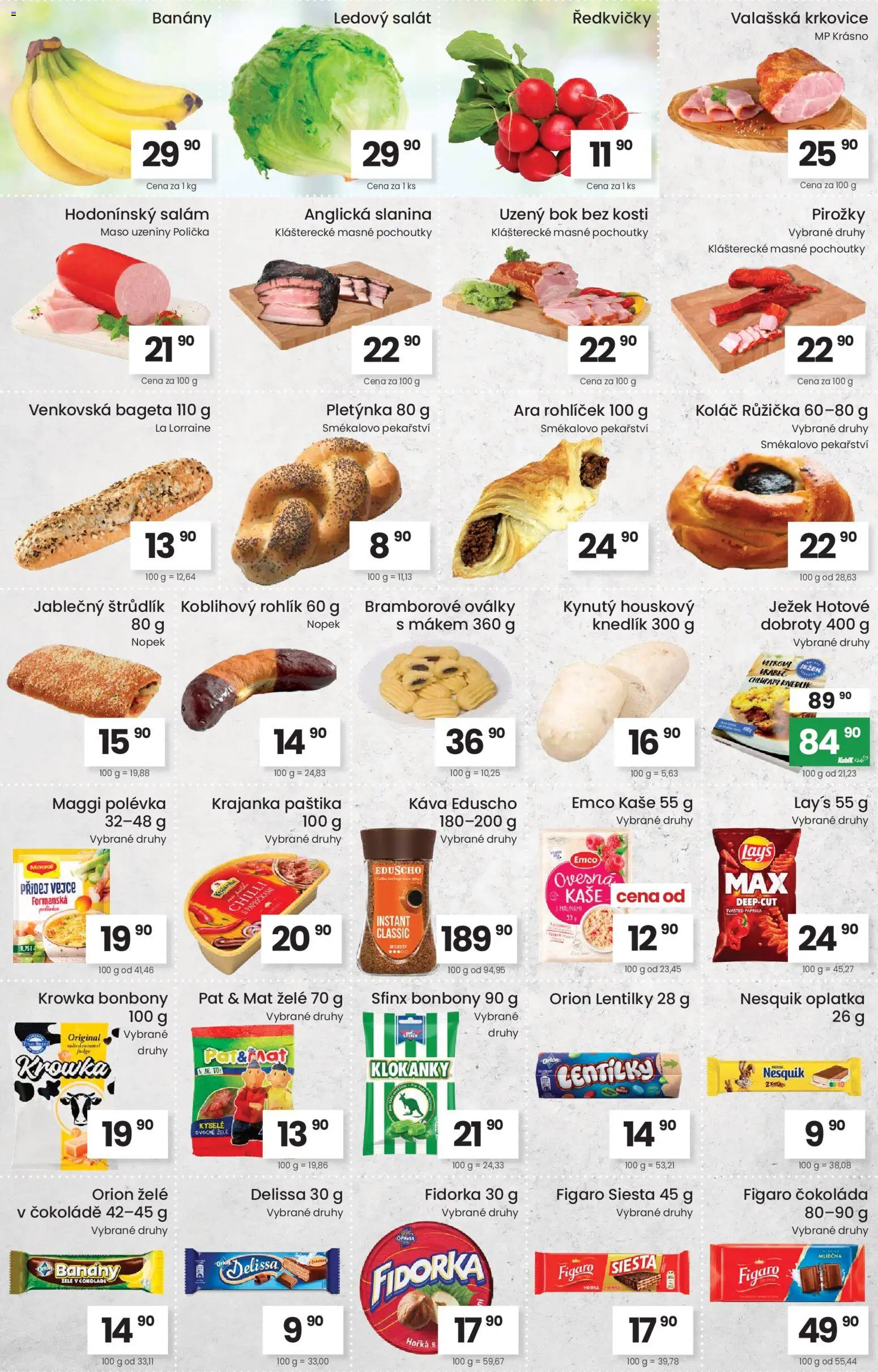 Kubík leták od 24.02.2026 | Strana: 2 | Produkty: Bonbóny, Uzeniny, Nesquik, Ledový salát