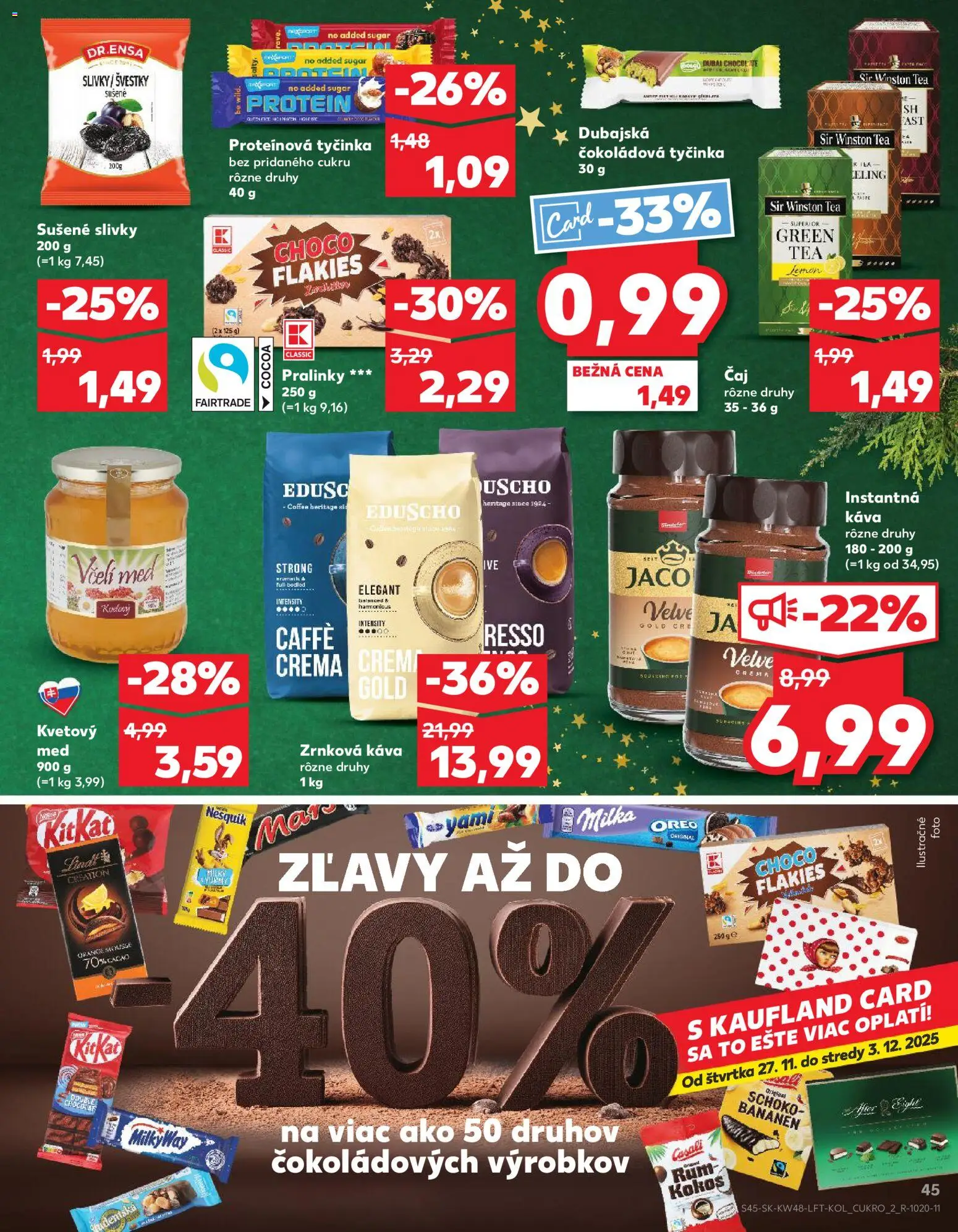Nové Kaufland akcie – leták je platný od 27.11.2025 | Strana: 45 | Produkty: Milka, Rum, Nesquik, Zrnková káva