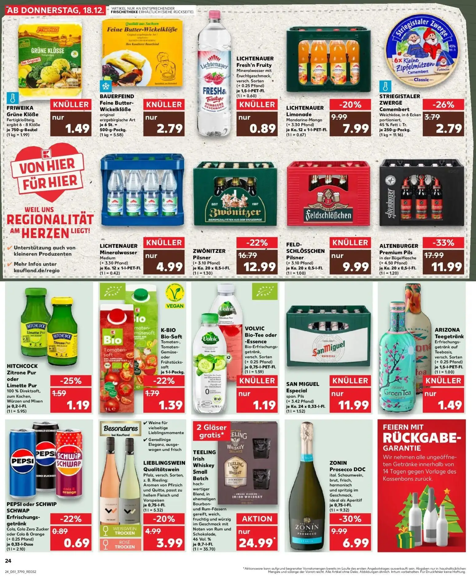 Kaufland prospekt Zwönitz	 – gültig ab 22.12.2025 | Seite: 24 | Produkte: Cola, Mineralwasser, Zitrone, Tee