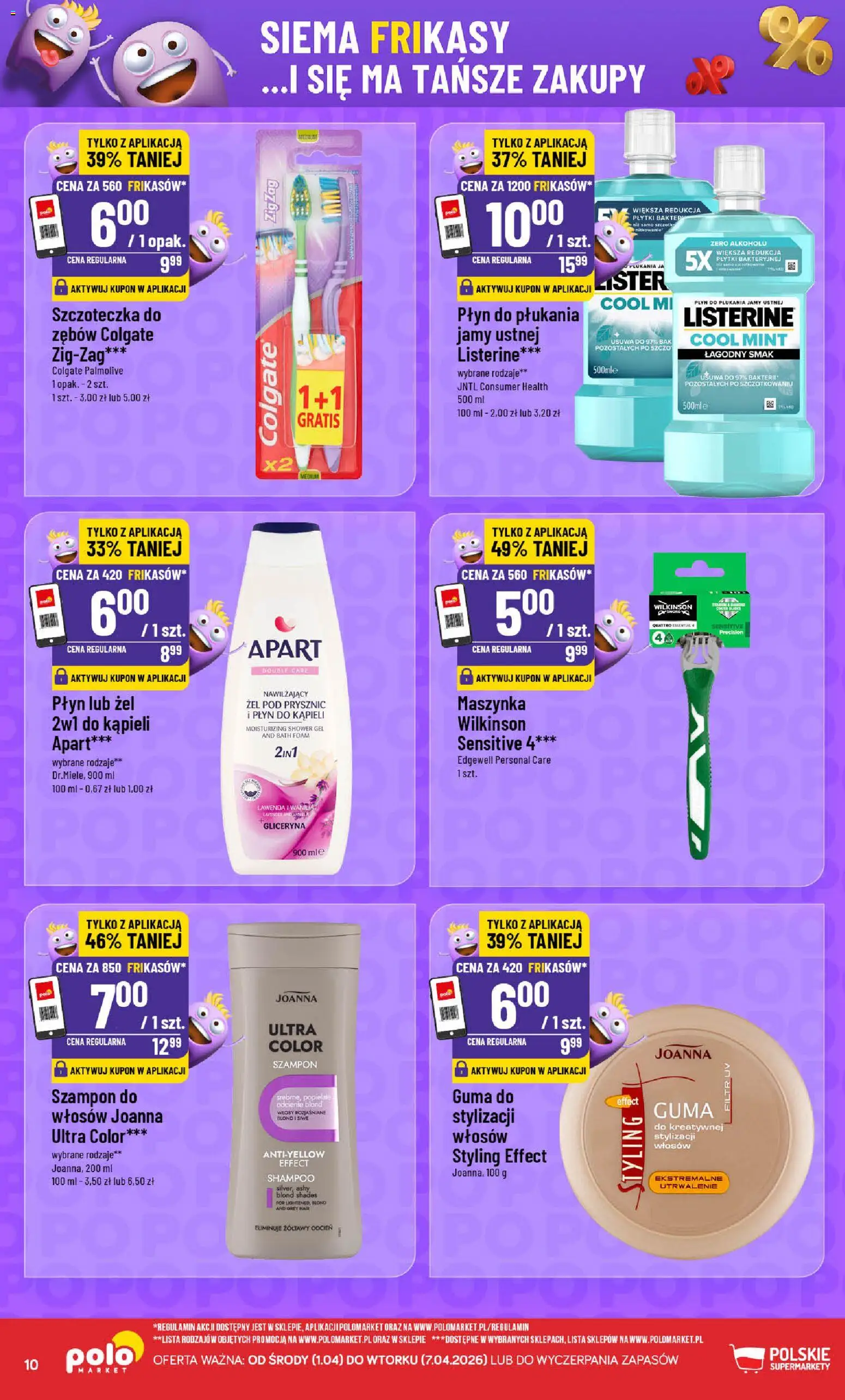 POLOmarket gazetka - Frikasowe Hity od 01.04.2026 | Strona: 10 | Produkty: Płyn do kąpieli, Szczotka, Szampon, Płyn do płukania jamy ustnej