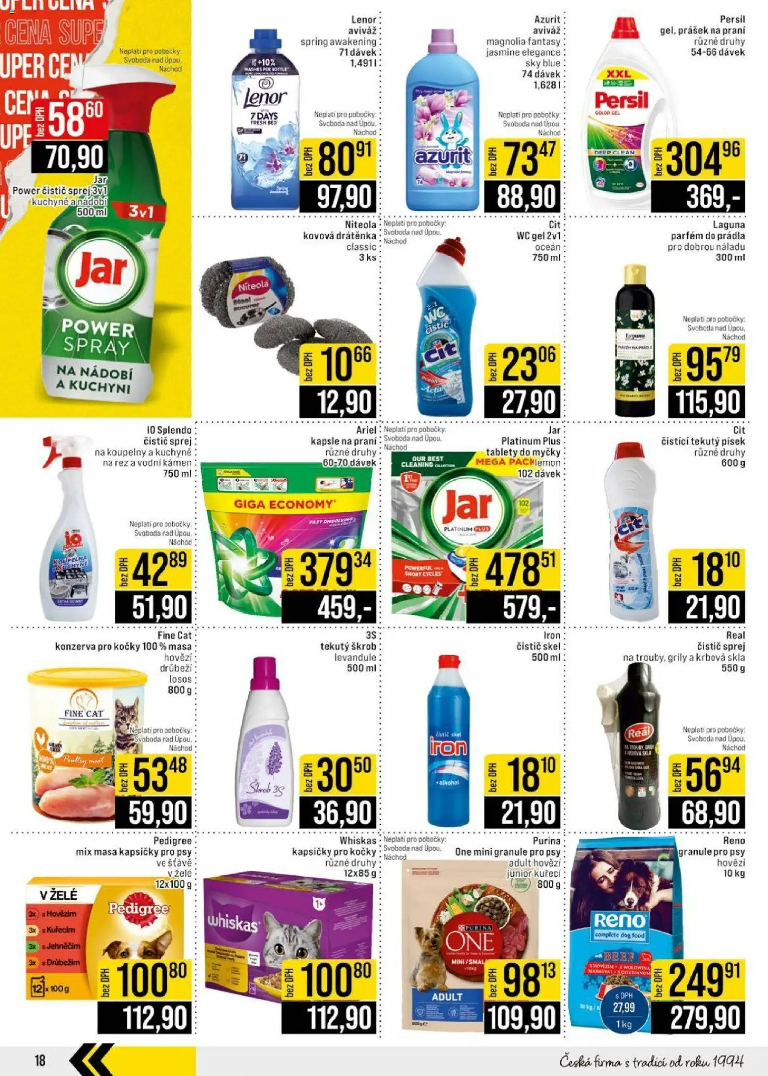 Jip leták - Cash & Carry od 01.04.2026 | Strana: 18 | Produkty: Aviváž, Whiskas, Kapsičky pro kočky, Pedigree