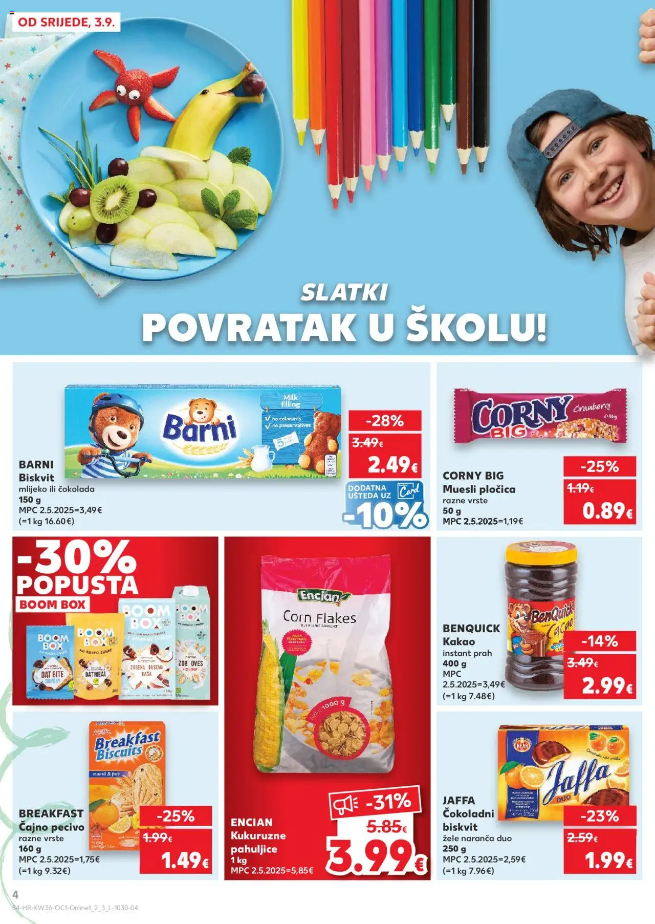 Kaufland katalog | vrijedi od 03.09.2025 | Stranica: 4 | Proizvodi: Mlijeko, Pahuljice, Kakao, Pecivo