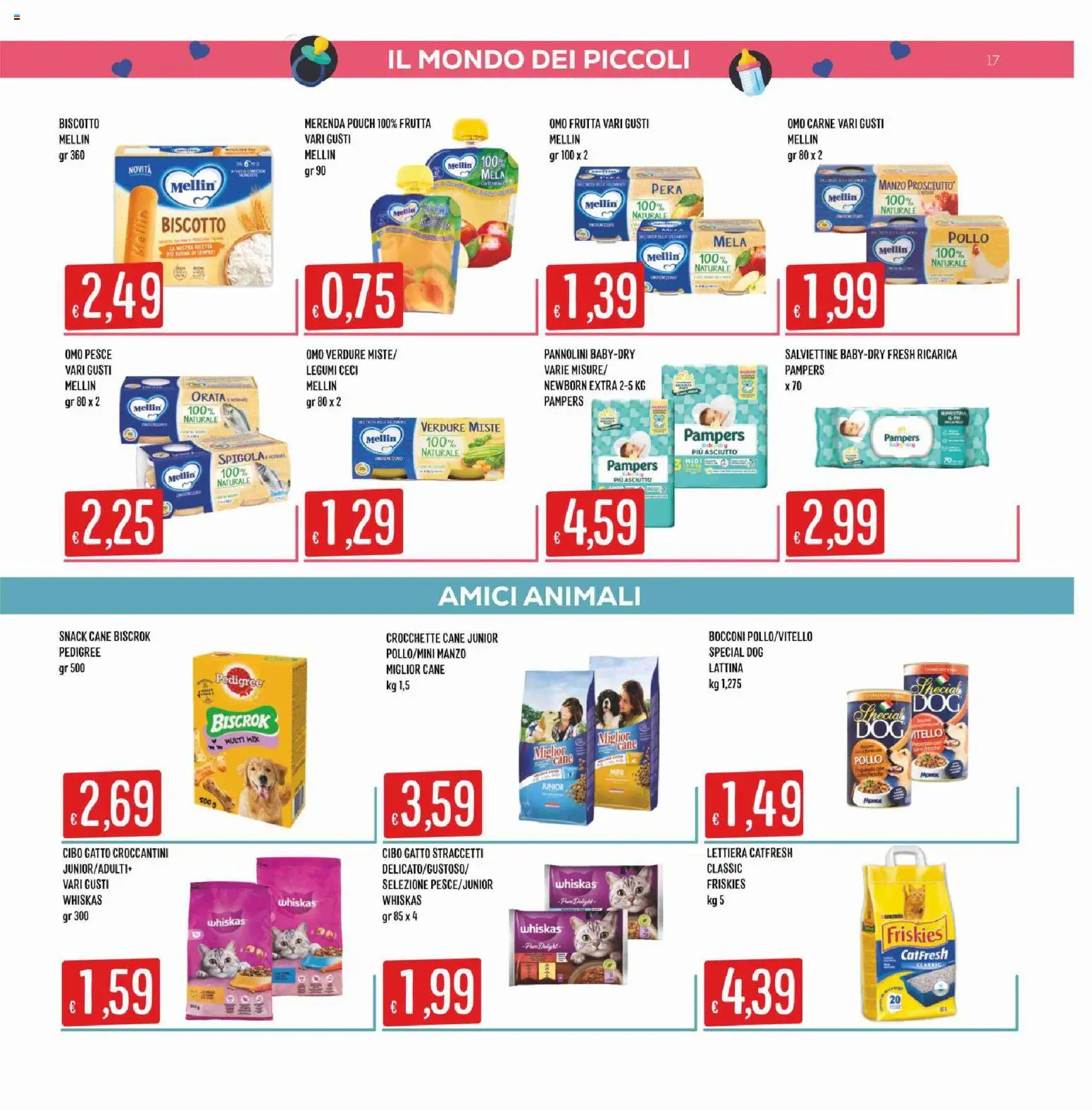 Volantino SISA del 05.03.2026 | Pagina: 17 | Prodotti: Pannolini, Manzo, Ceci, Frutta