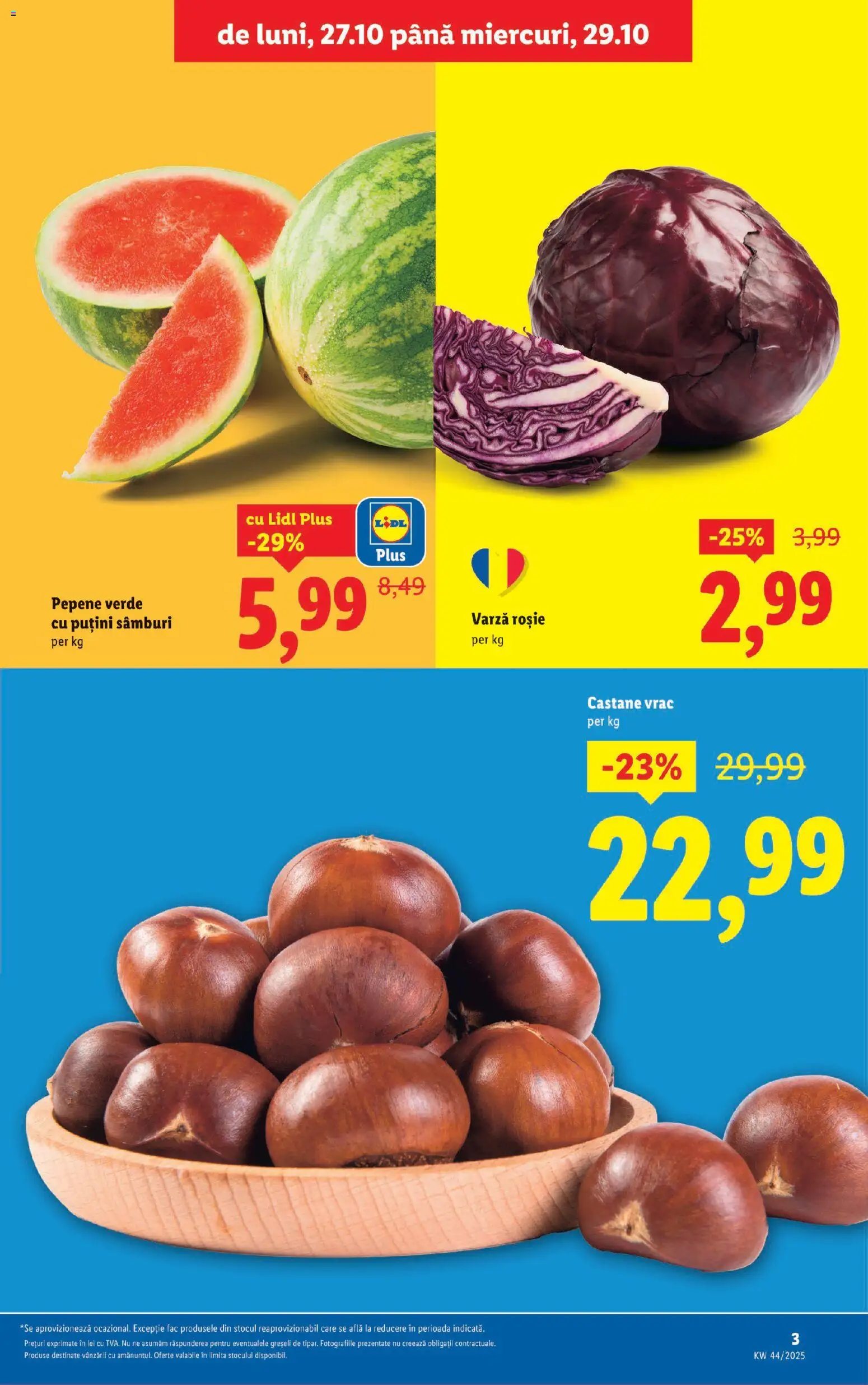Noul catalog Lidl – valabil de la 27.10.2025 | Pagină: 3 | Produse: Varză, Pepene Verde