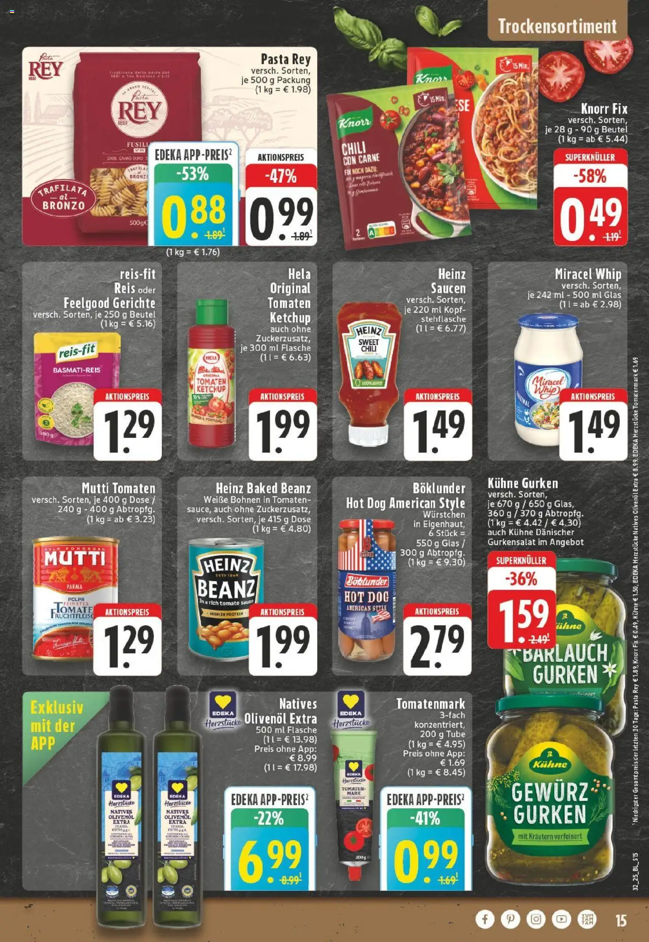 Edeka prospekt Neuss-Meertal	 - gültig ab dem 03.08.2025 | Seite: 15 | Produkte: Knorr fix, Basmatireis, Miracel whip, Reis