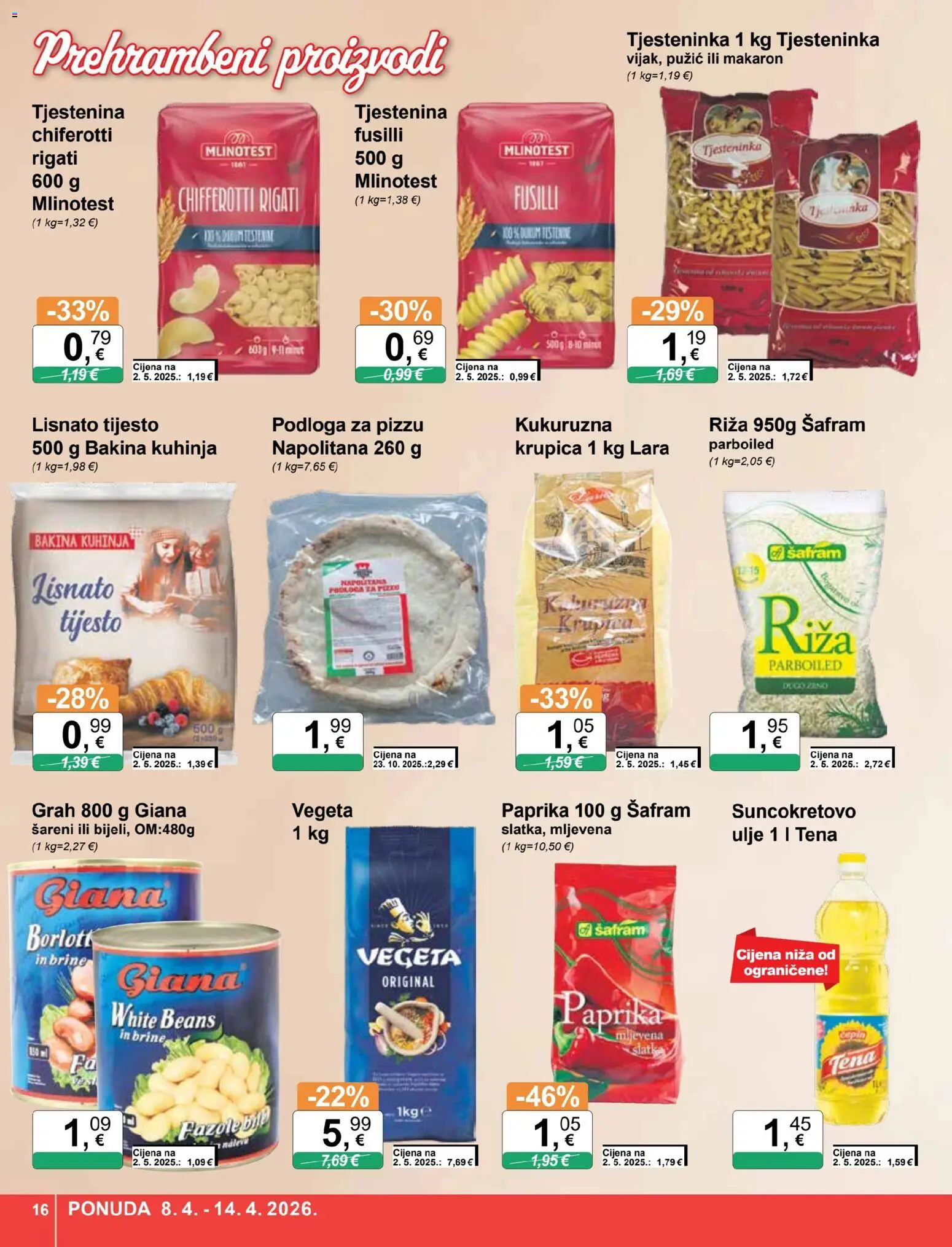 KTC katalog | vrijedi od 08.04.2026 | Stranica: 16 | Proizvodi: Riža, Krupica, Tjestenina, Kuhinja