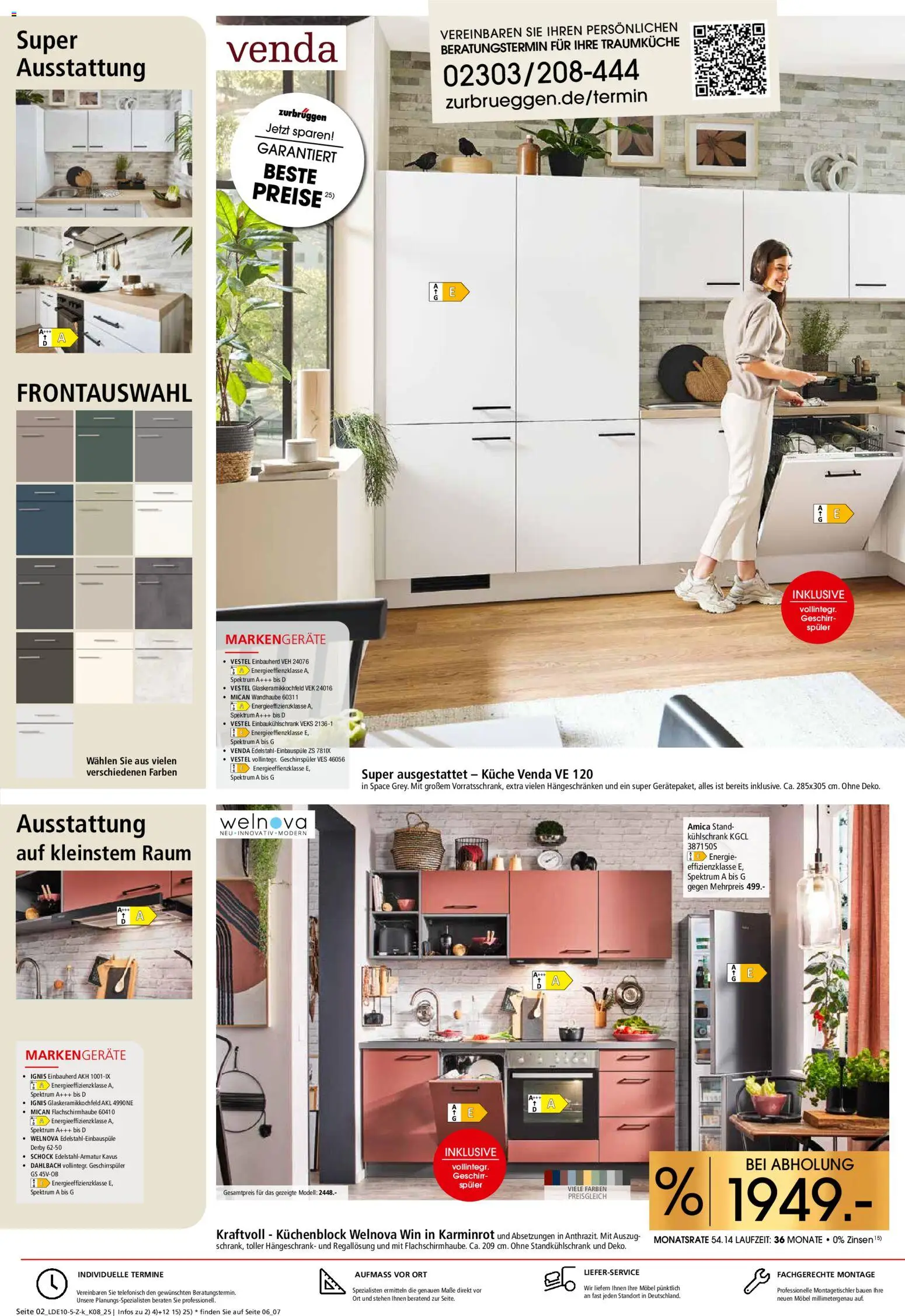 Zurbrüggen Küchen für Ihr Zuhause – gültig ab 08.11.2025 | Seite: 2 | Produkte: Geschirrspüler, Küchenblock, Küche, Kühlschrank