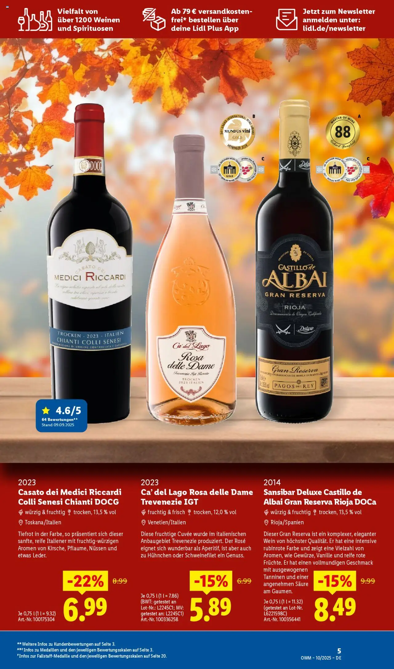 Lidl Wein & Spirituosen im Onlineshop – gültig ab 01.10.2025 | Seite: 5 | Produkte: Schweinefilet, Wein
