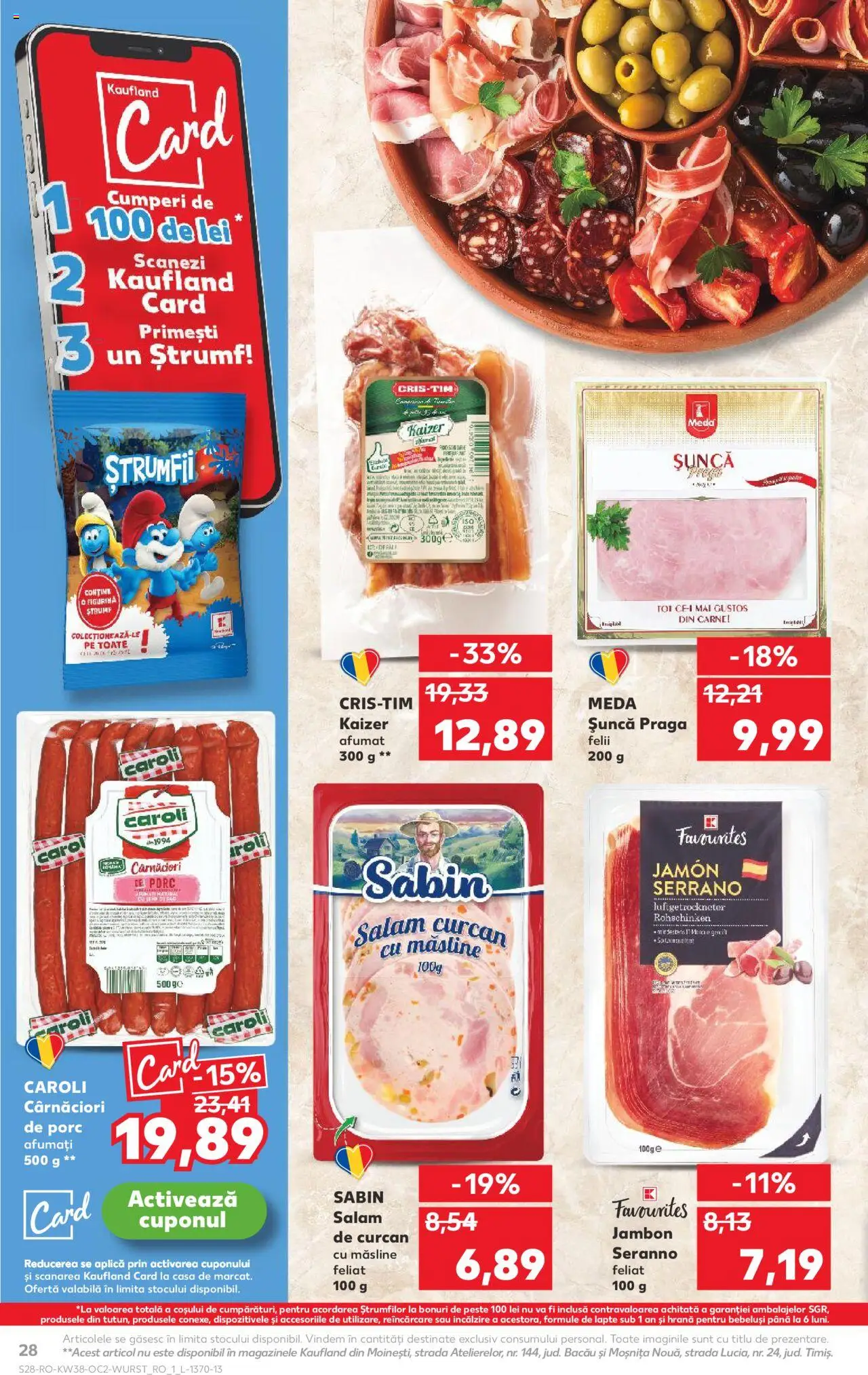 Noul catalog Kaufland – valabil de la 17.09.2025 | Pagină: 28 | Produse: Măsline, Lapte, Salam, Pește