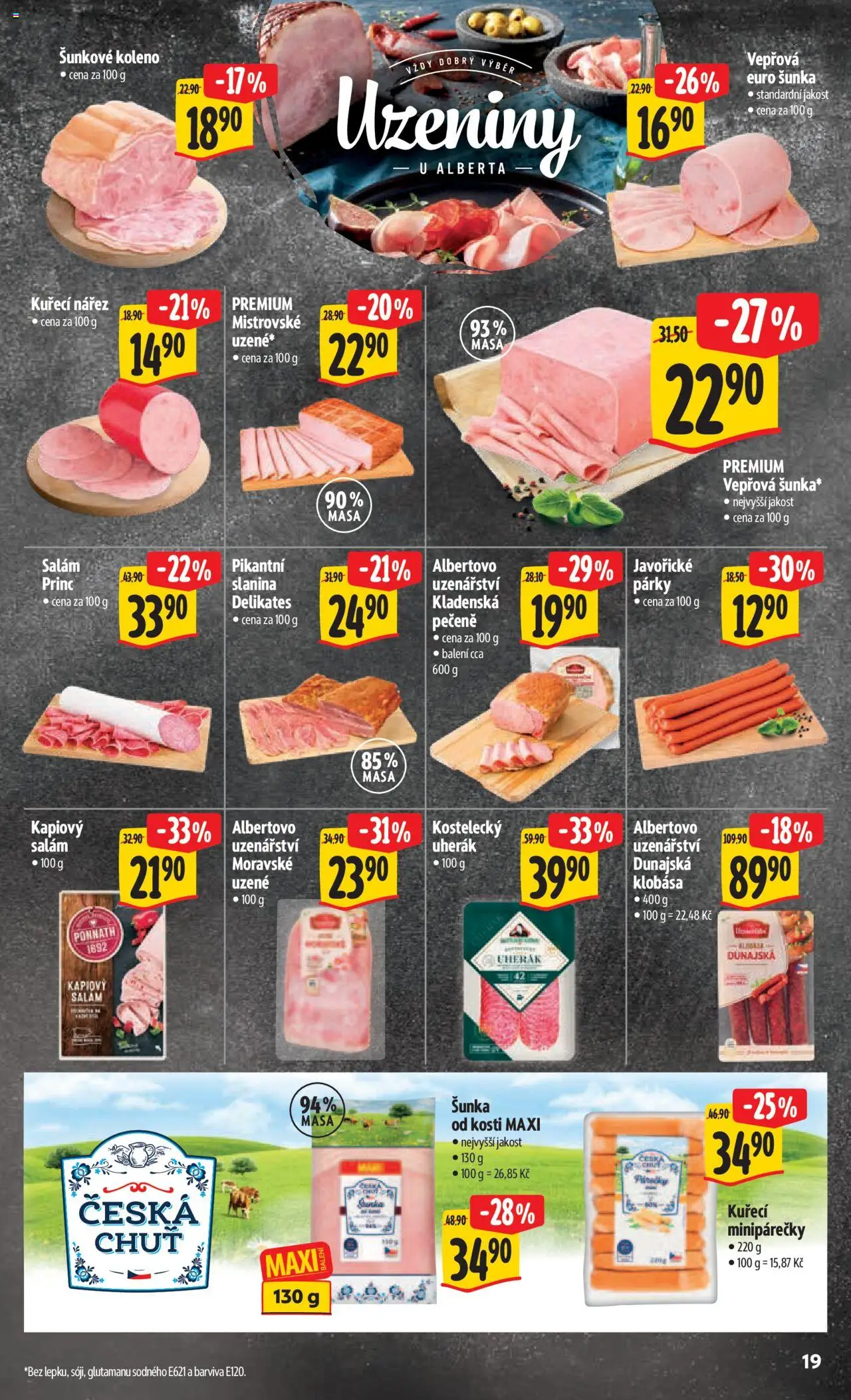 Albert leták - Strakonice od 22.09.2025 | Strana: 24 | Produkty: Šunka, Párky, Klobása, Slanina