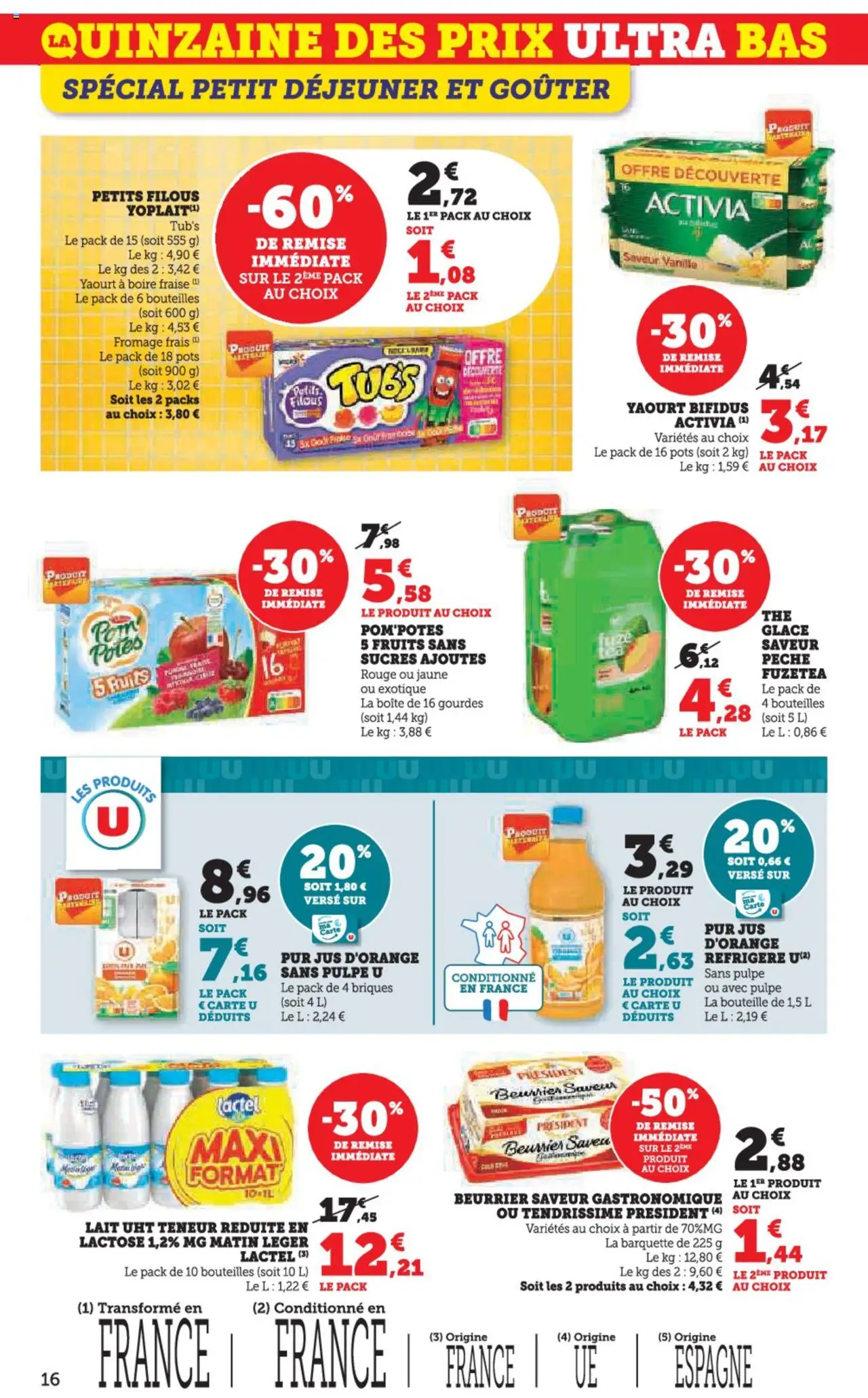  | Page: 16 | Produits: Jus d'orange, Lait, Fromage, Jus