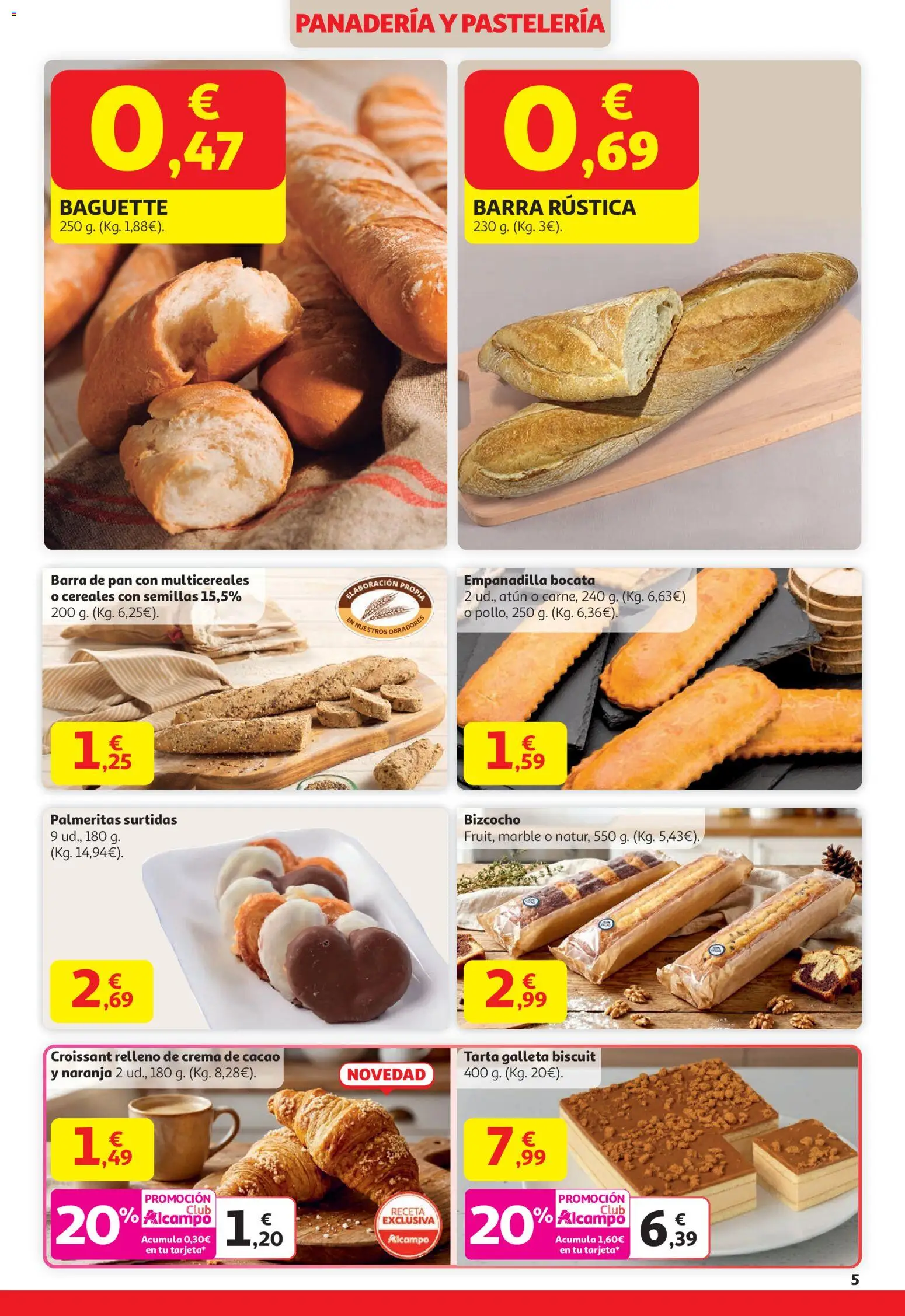 Alcampo - HG Nacional Cat │ válido desde el 15.01.2026 | Página: 5 | Productos: Pan, Cereales, Panadería, Φρυγανιές σικάλεως