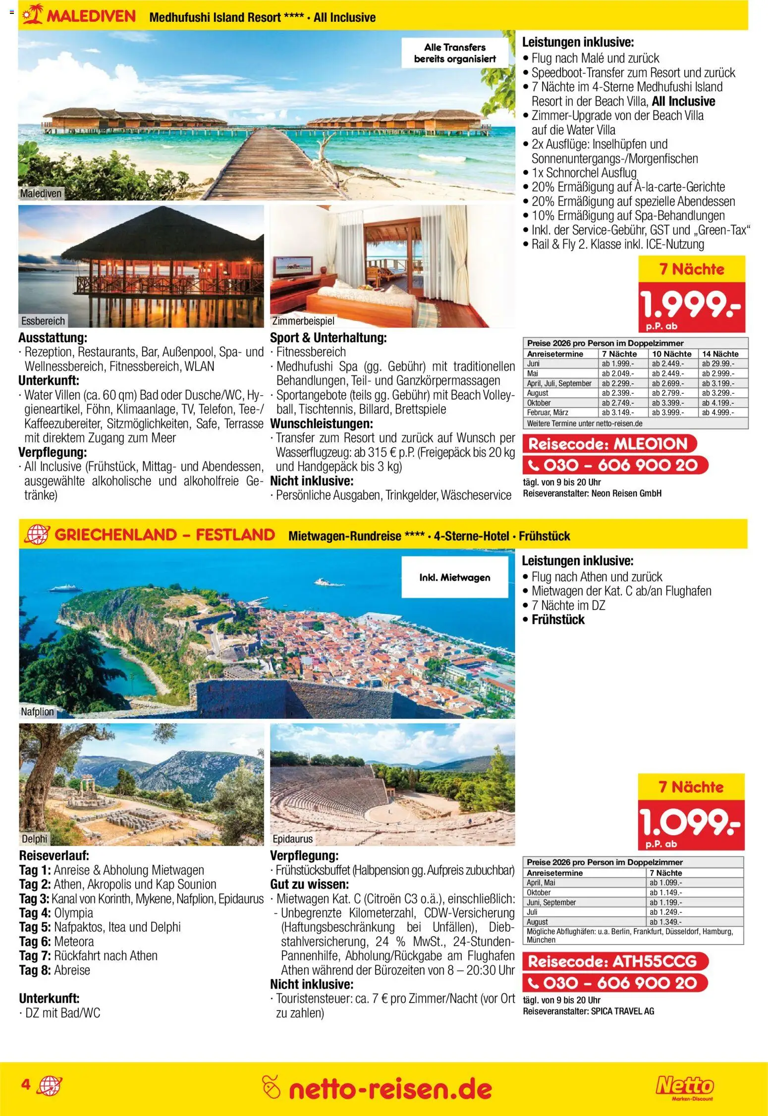 Netto Reisen Prospekt 	 – gültig ab 29.12.2025 | Seite: 4 | Produkte: Bad, Uhr