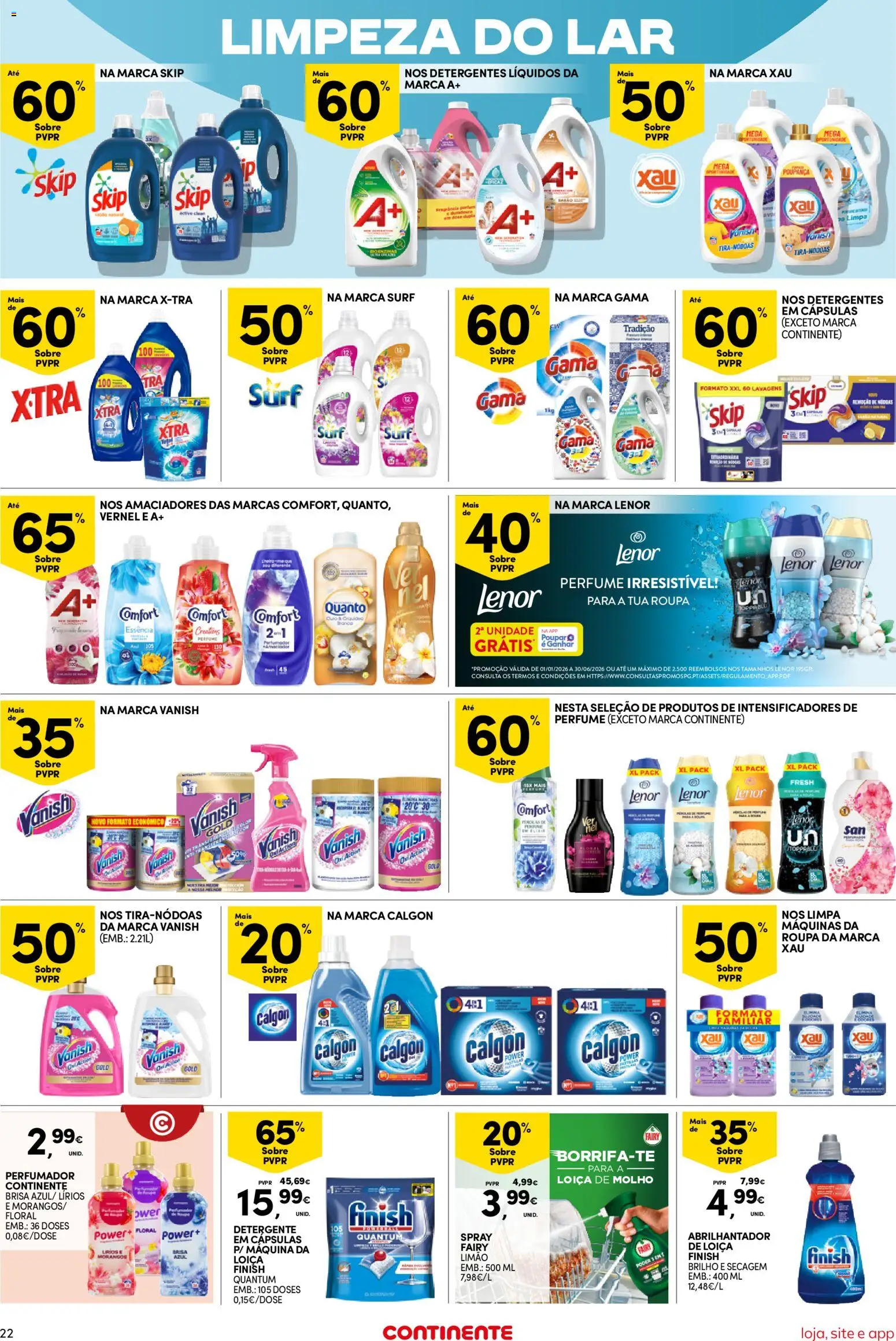 Continente Semanal Continente Bom Dia │ válido de 24.02.2026 | Página: 22 | Produtos: Perfume, Abrilhantador, Detergente, Morangos