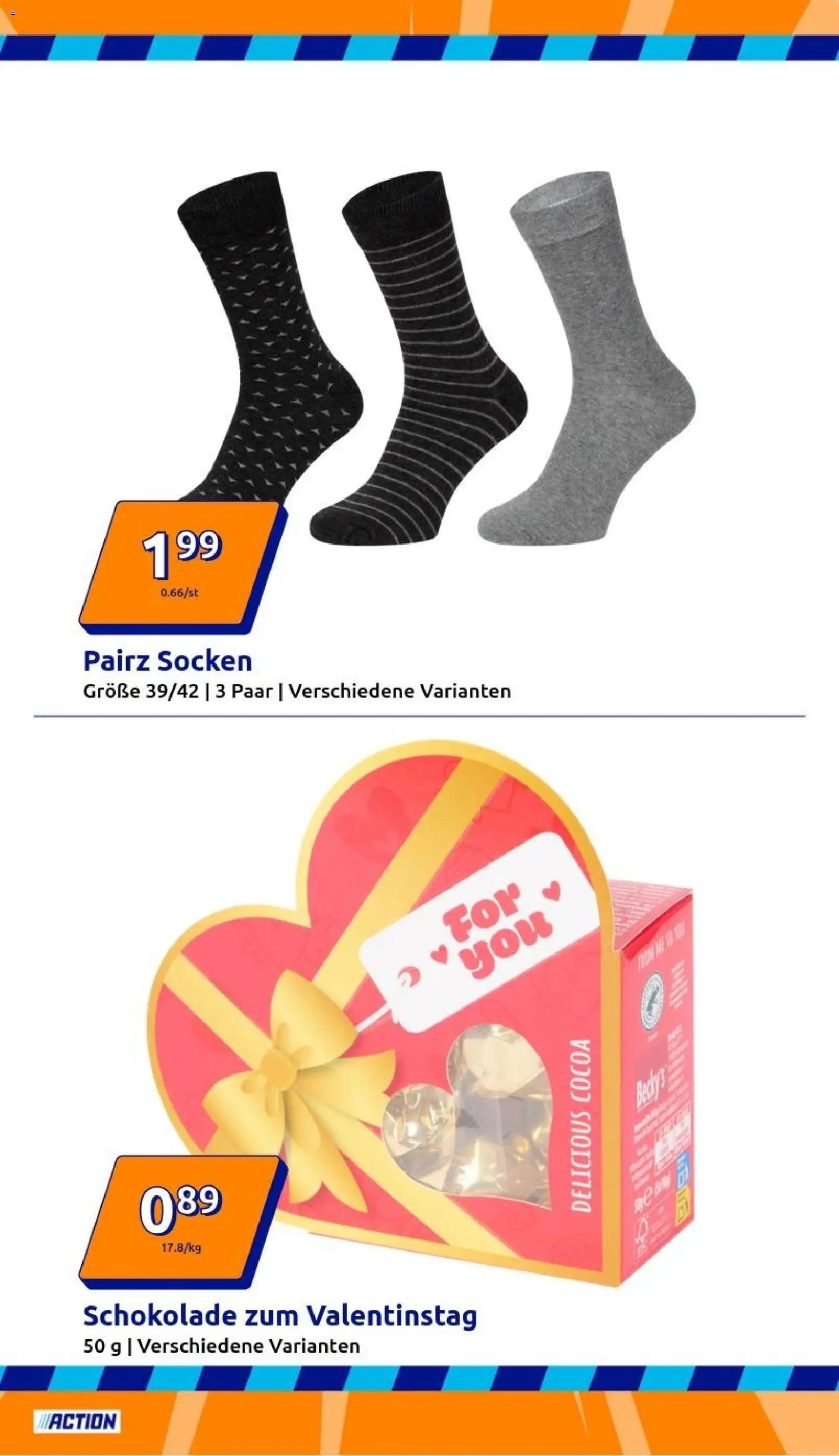 Action Prospekt – gültig ab 28.01.2026 | Seite: 11 | Produkte: Schokolade, Socken