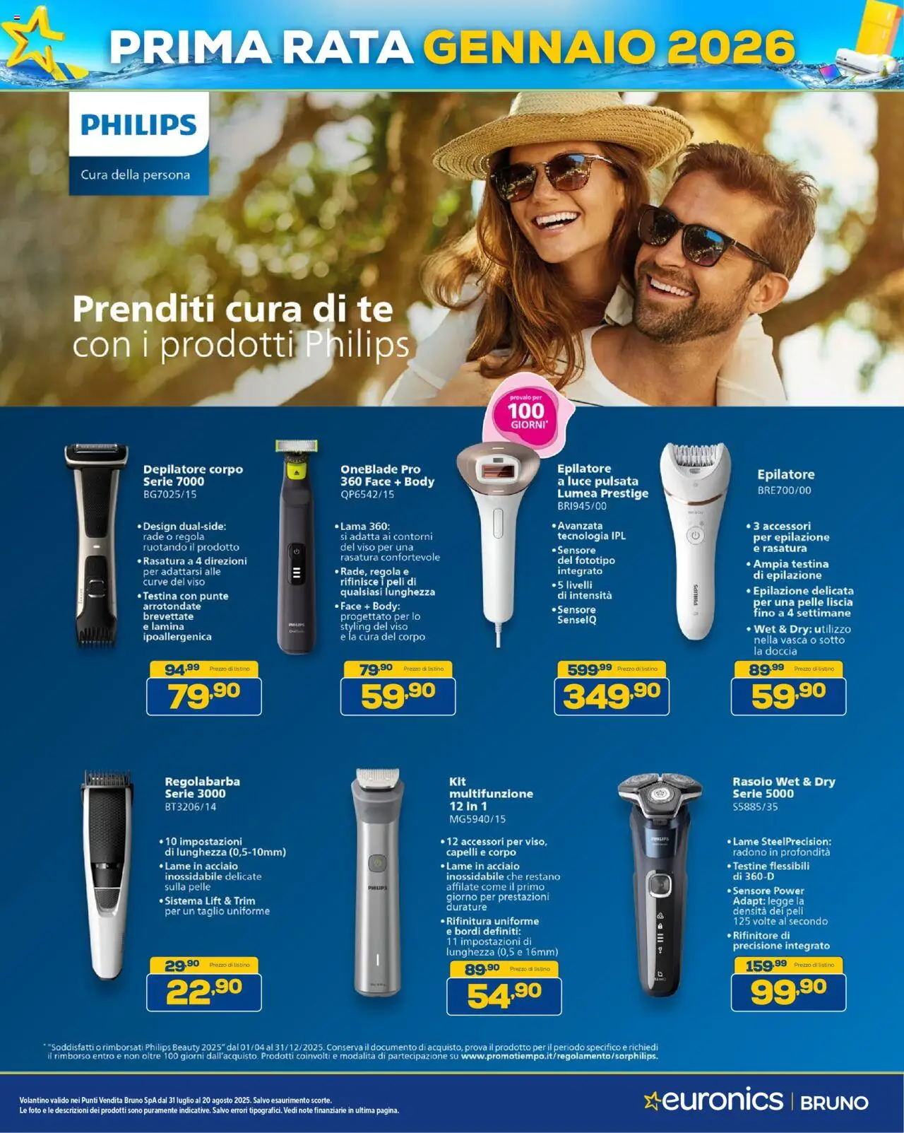 Volantino Euronics del 31.07.2025 | Pagina: 47 | Prodotti: Regolabarba, Tè, Body, Epilatore