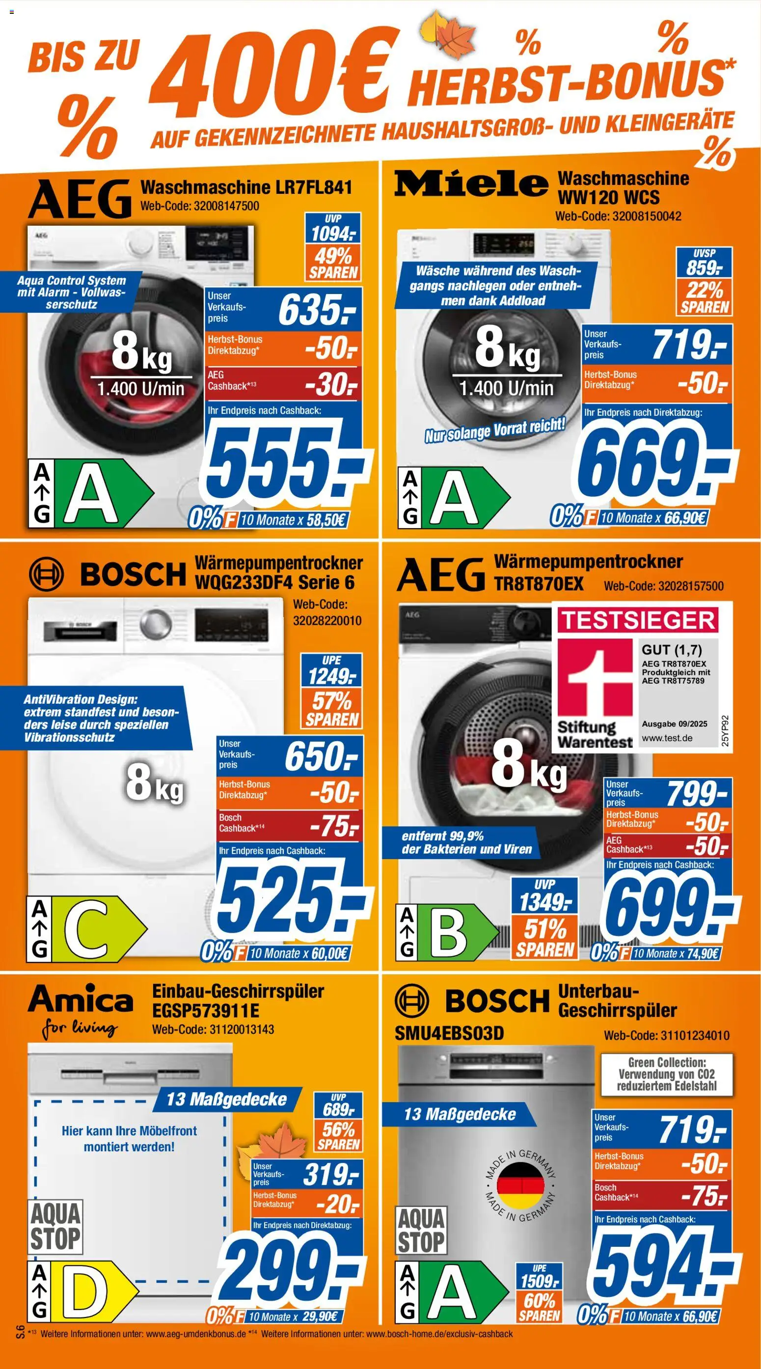 Expert Prospekt 	 – gültig ab 25.10.2025 | Seite: 6 | Produkte: Miele, Bosch, AEG, Geschirrspüler