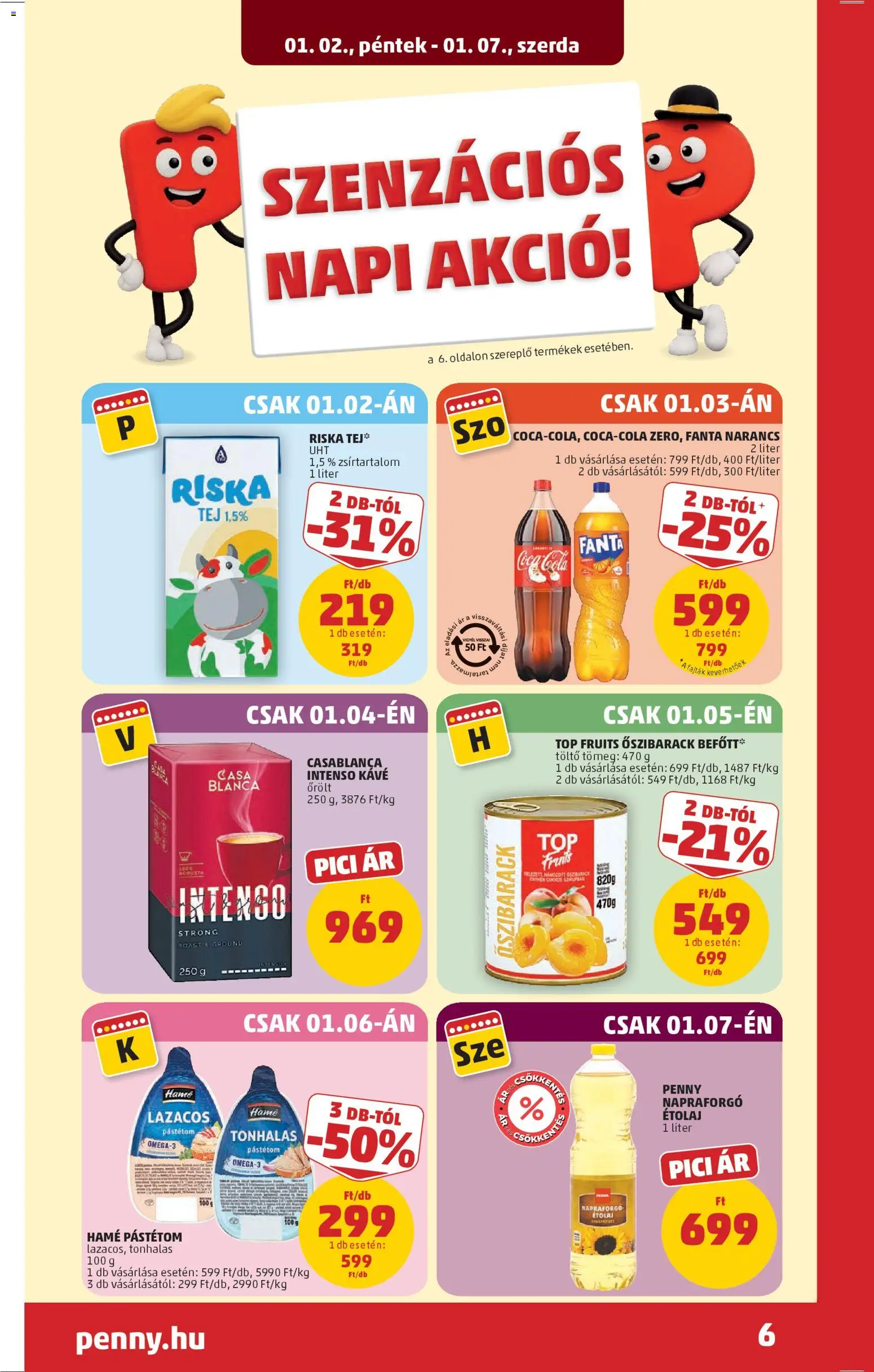 PENNY akciós ujság - amely érvényes a következő dátumtól: 02.01.2026 | Oldal: 10 | Termékek: Tej, Kávé, Narancs, Só