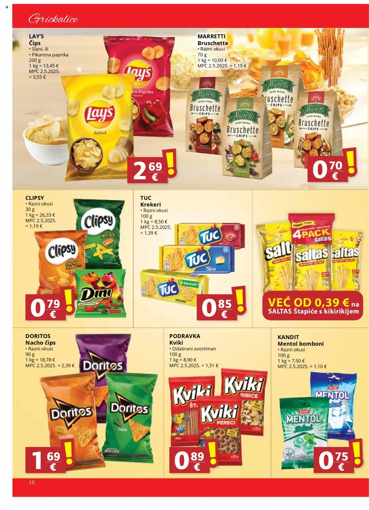 Djelo katalog | vrijedi od 08.10.2025 | Stranica: 10 | Proizvodi: Podravka, Bomboni, Čips, Pereci
